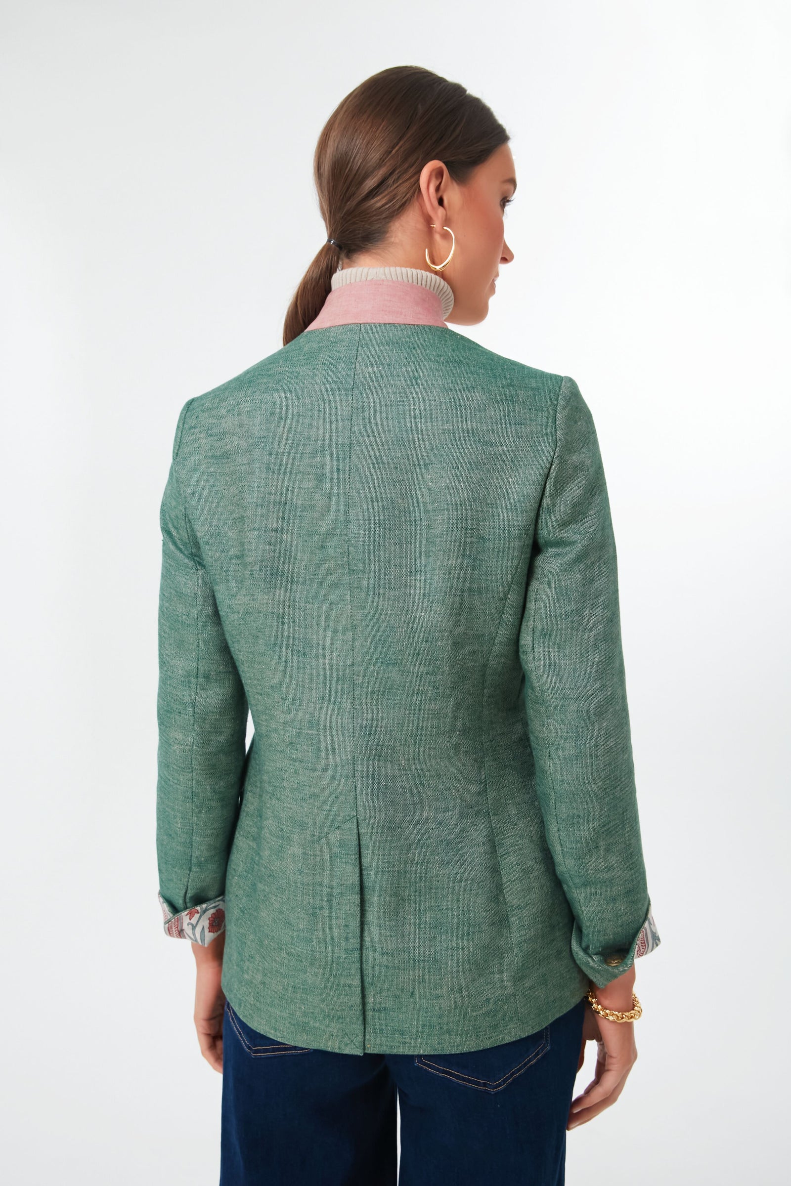 Green Linen Camille Tale Jacket