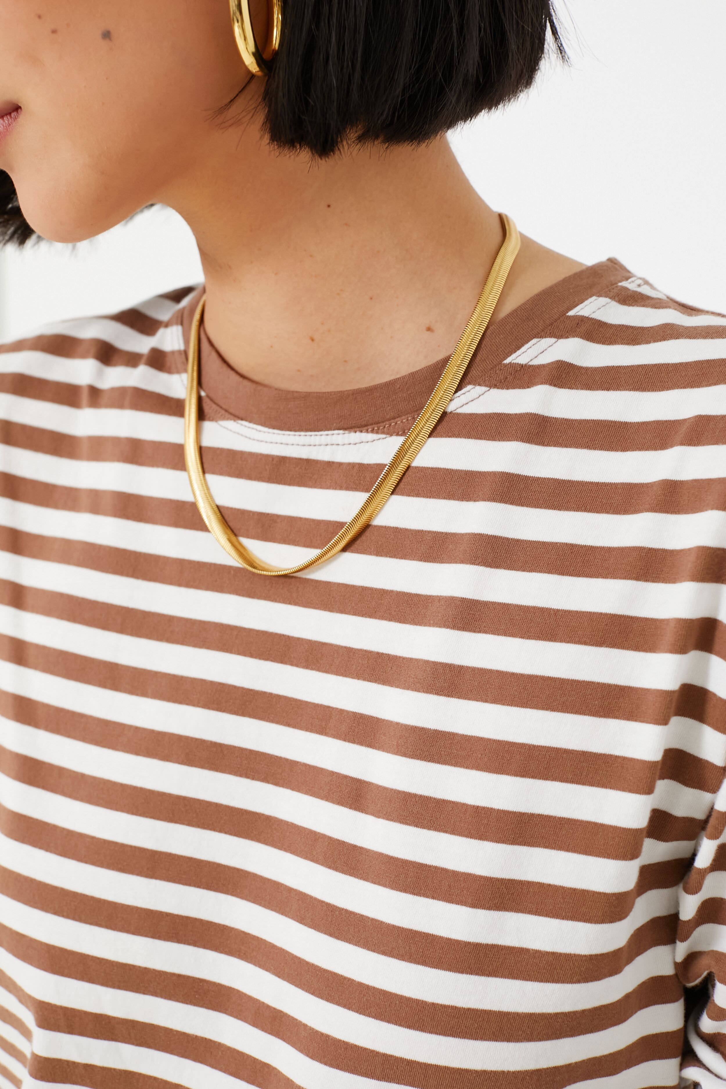 The Walnut and Cream Modern Long Tee