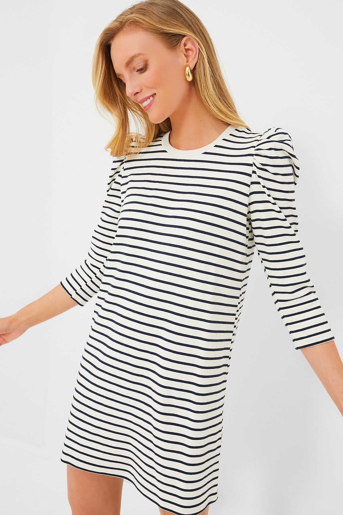 Navy Stripe Vesty Mini Dress Pomander Place Navy Stripe / XXXL