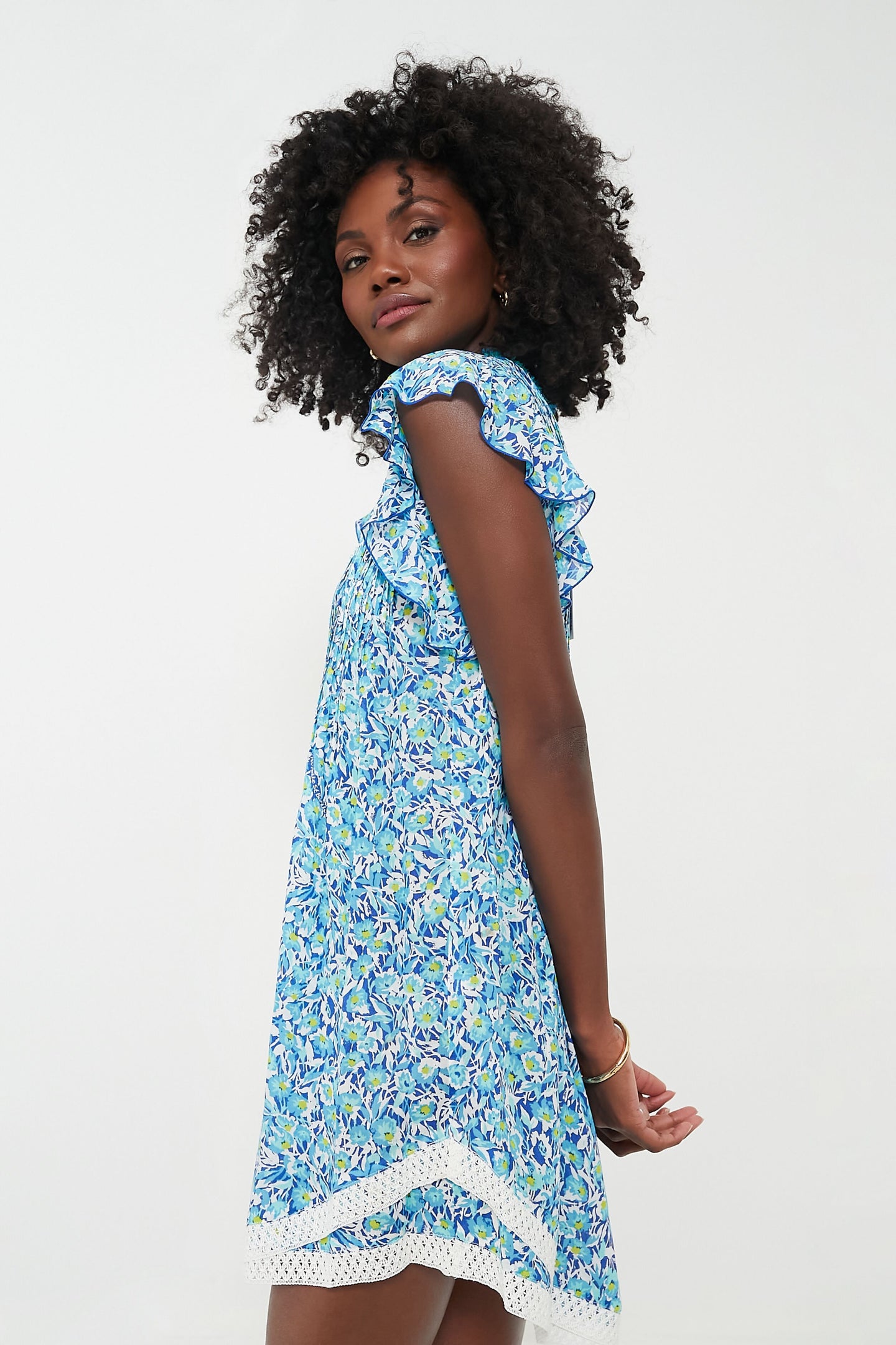 Blue Ocean Flowers Sasha Mini Dress
