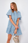 Blue and White Floral Romy Mini Dress