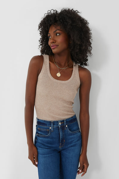 Oat Shelby Rib Knit Tank | Tuckernuck