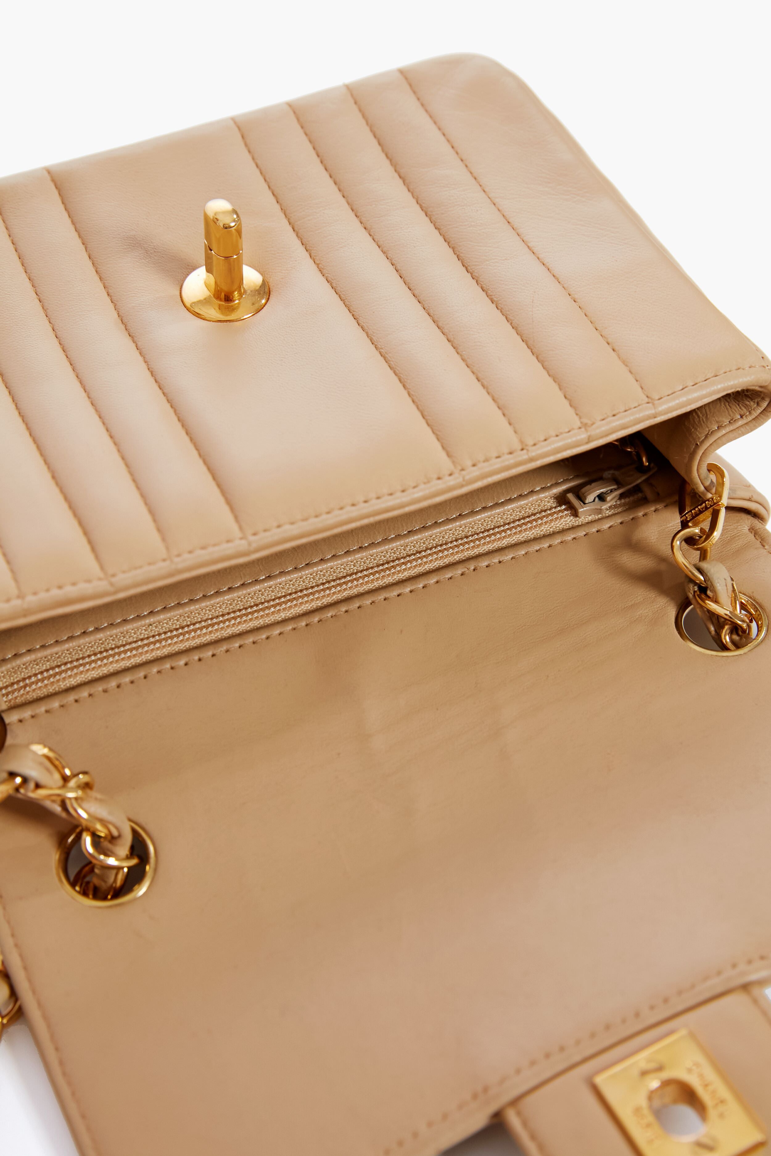 CHANEL Beige Mademoiselle Mini Mastrasse Shoulder Bag