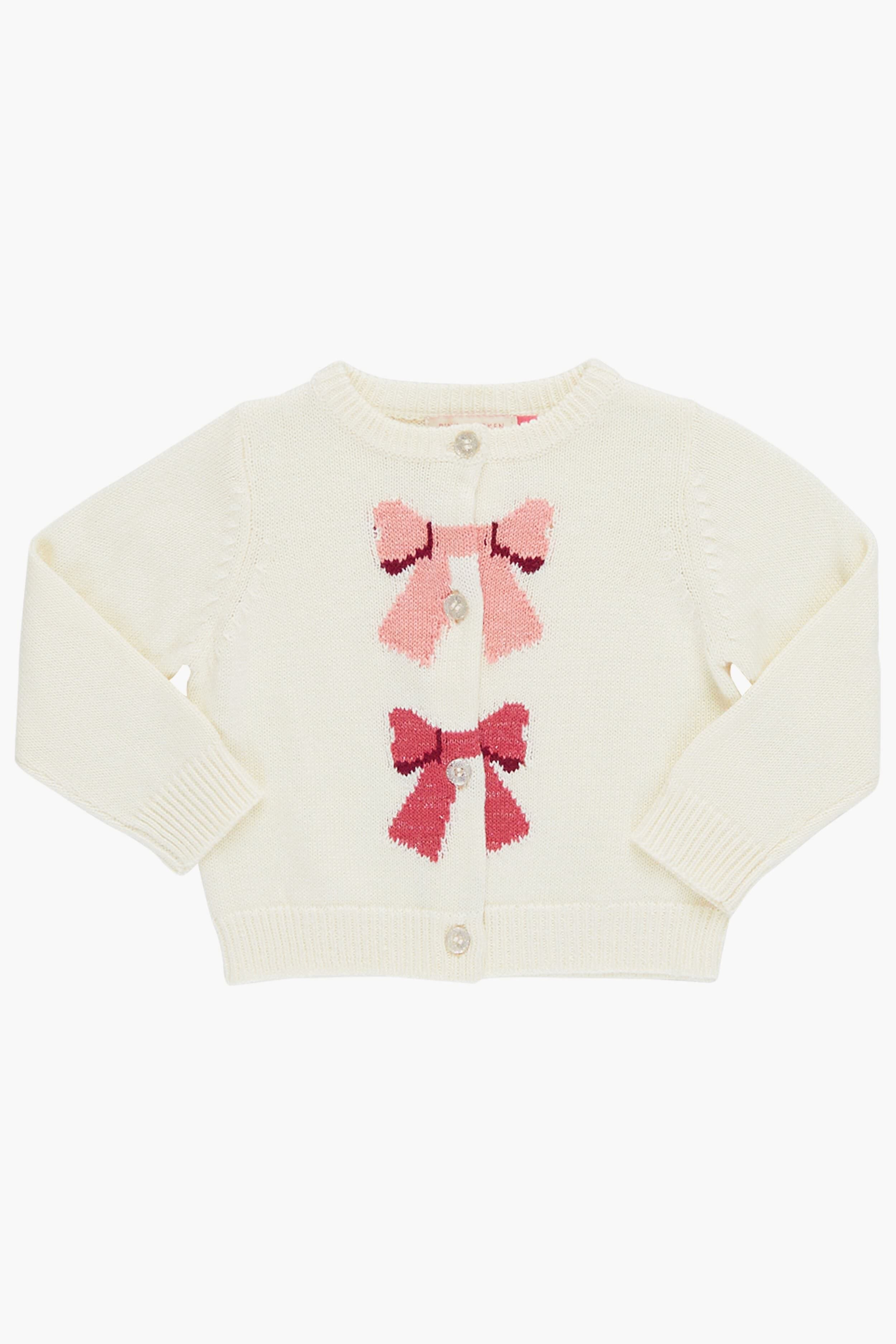 Cream Bows Baby Girls Maude Sweater Pink Chicken