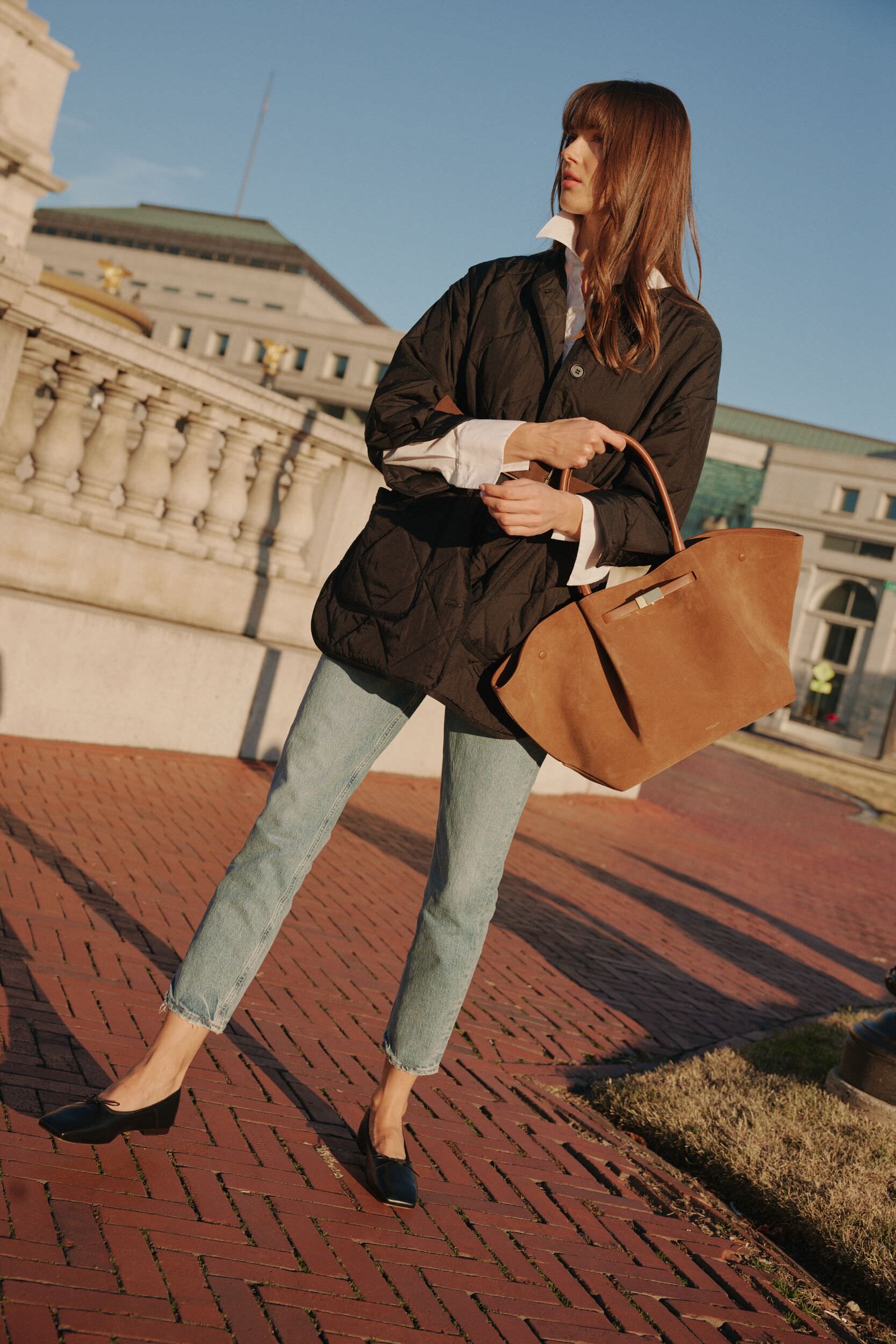 Tan Suede New York Bag