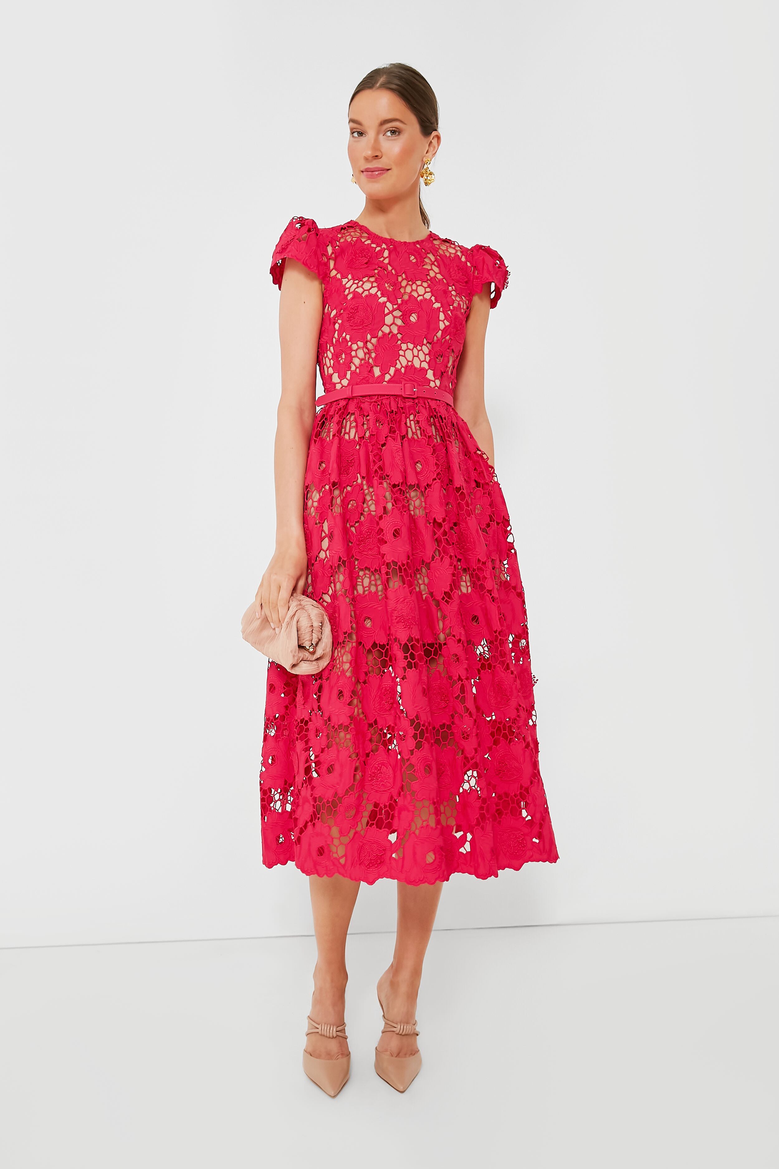 Red Poppy Midi Dress | Self-Portrait | Tuckernuck