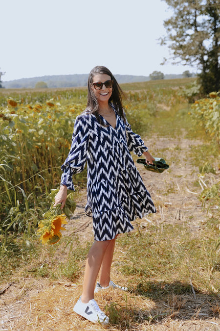 Navy Ikat Kenzo Dress