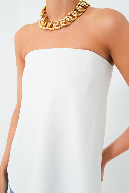 Strapless Ivory Crepe Marin Top