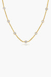 14k Gold CZ Long Links Necklace