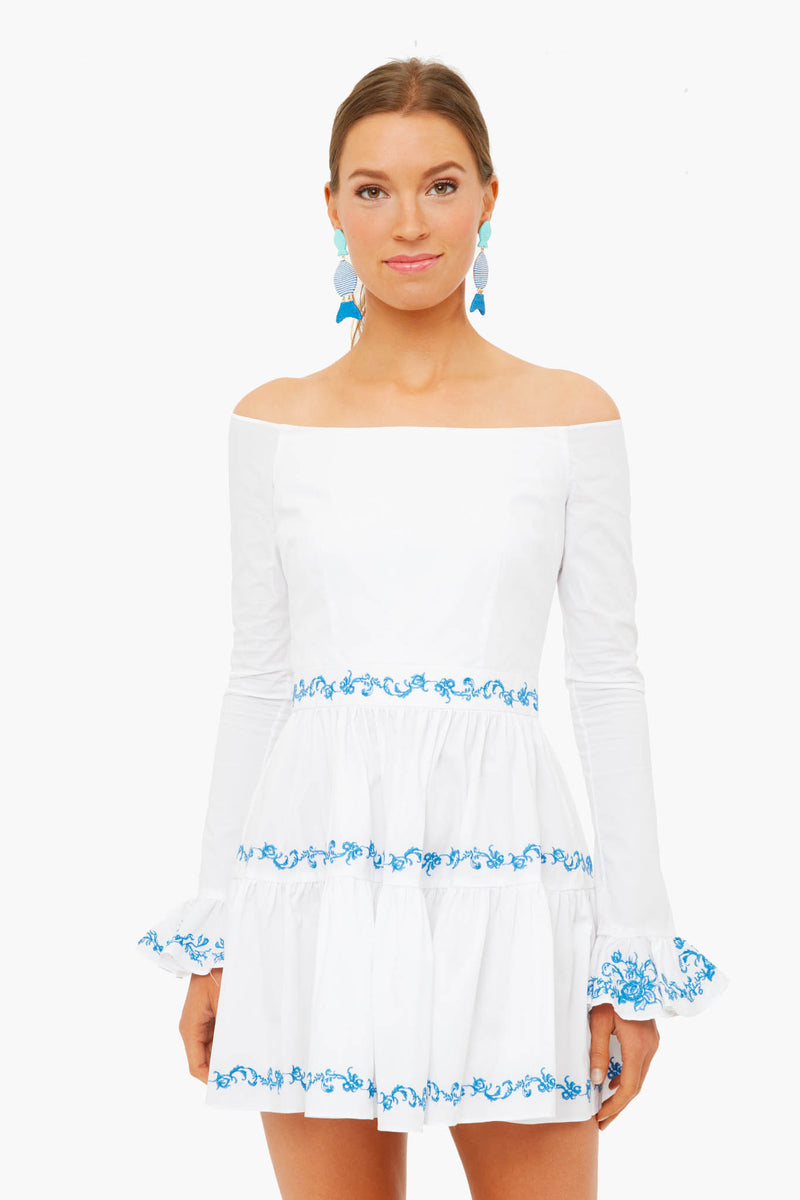 Blue Embroidery Lennon Dress