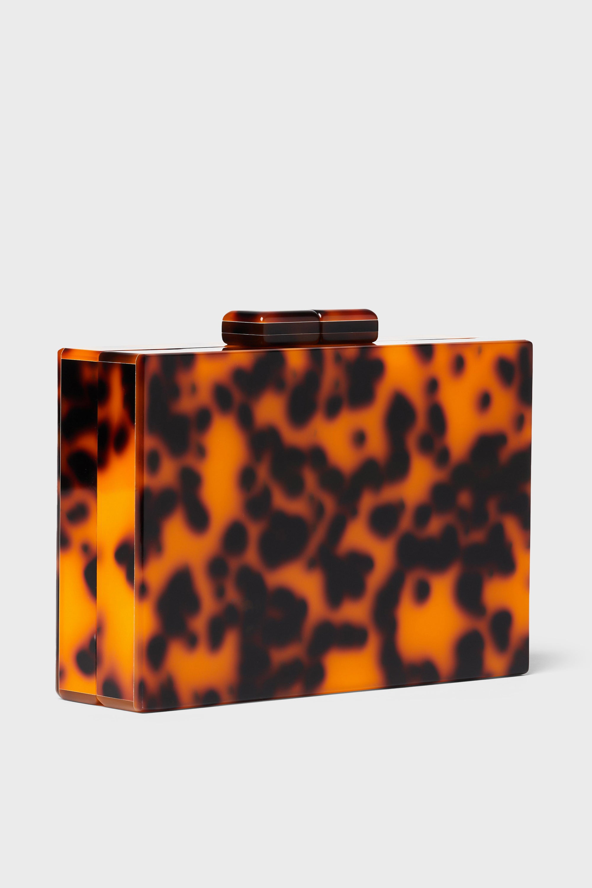 A.KOM // RECTANGULAR ACRYLIC CLUTCH BAG, MILK & ORANGE