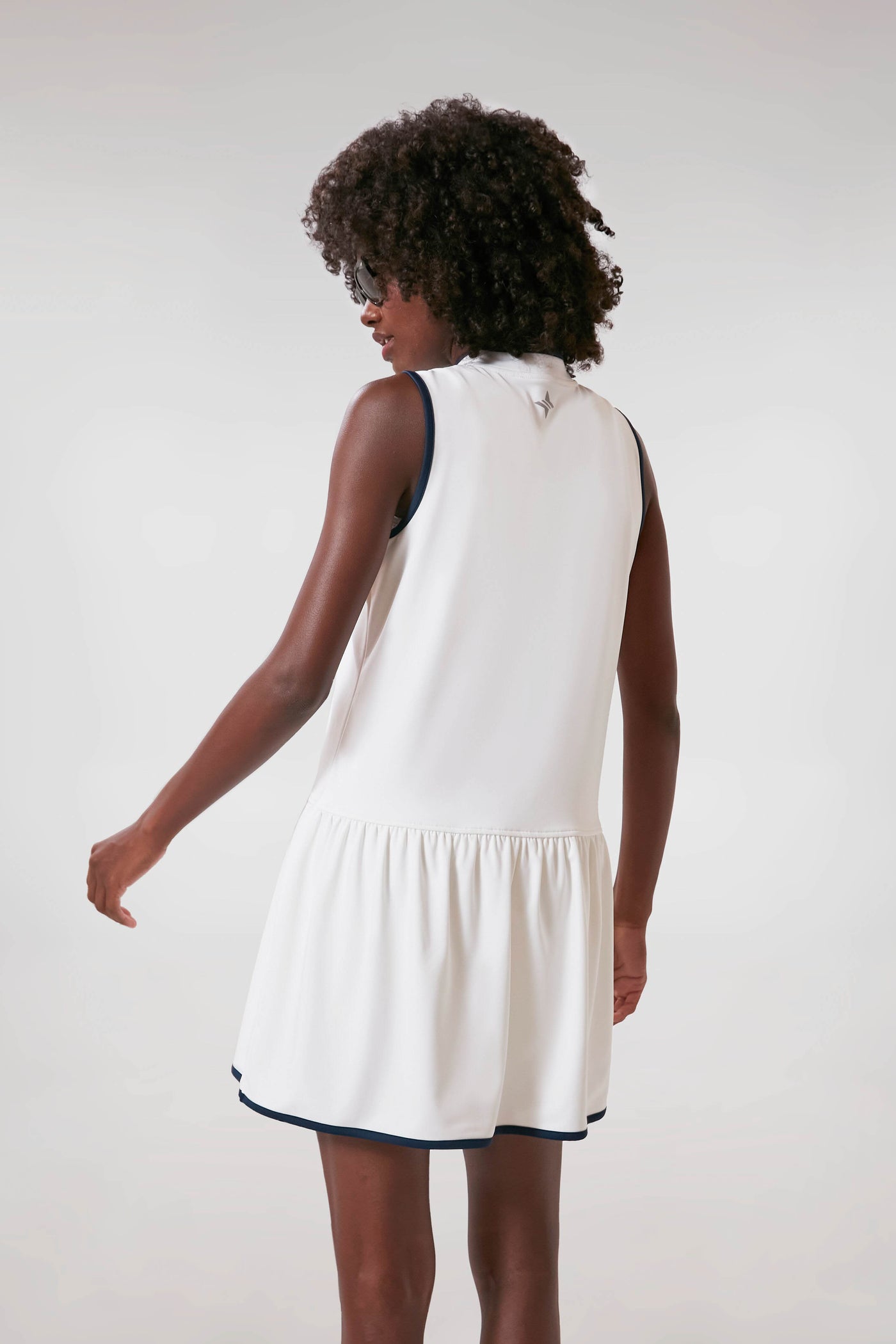 White and Navy Quarter-Zip Tennis Dress | Tnuck Sport White and Navy Quarter-Zip Tennis Dress | Tnuck Sport