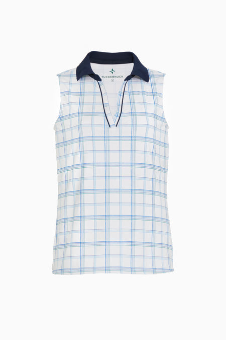 Provincial Plaid Sleeveless Caroline Polo