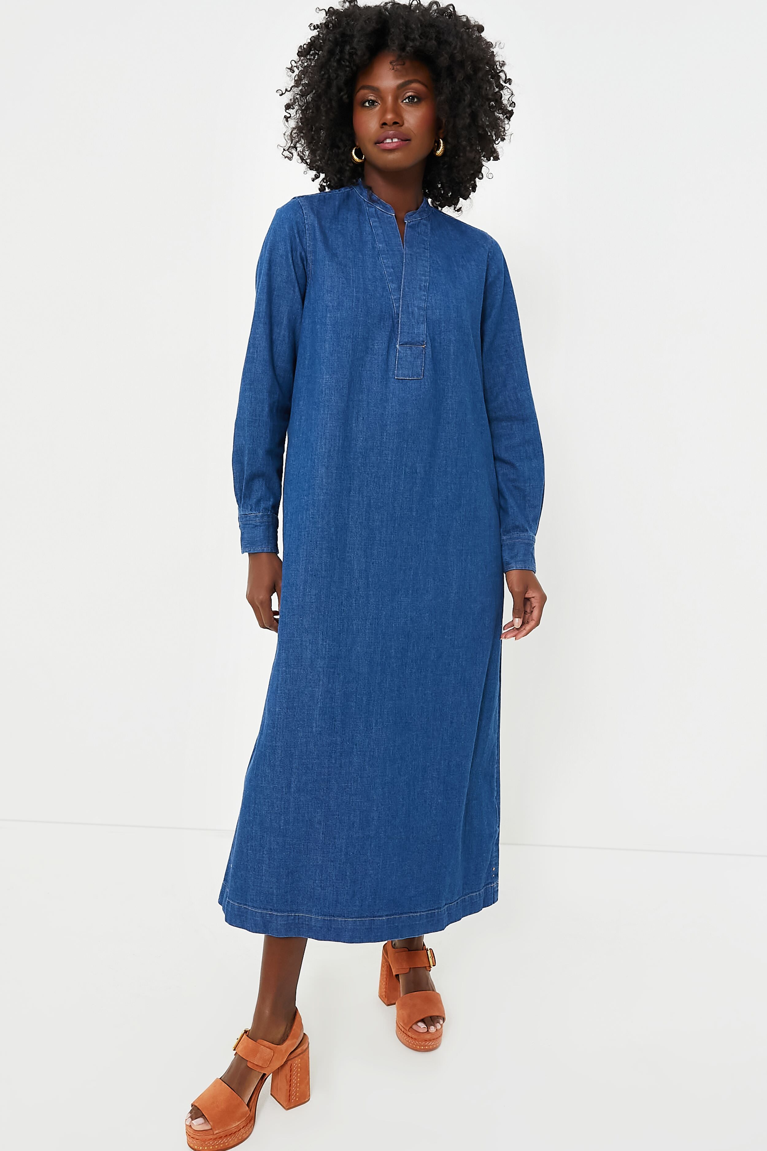 Buy online Blue Solid Shirt Dress from western wear for Women by Cottinfab  for ₹1120 at 60% off | 2024 Limeroad.com