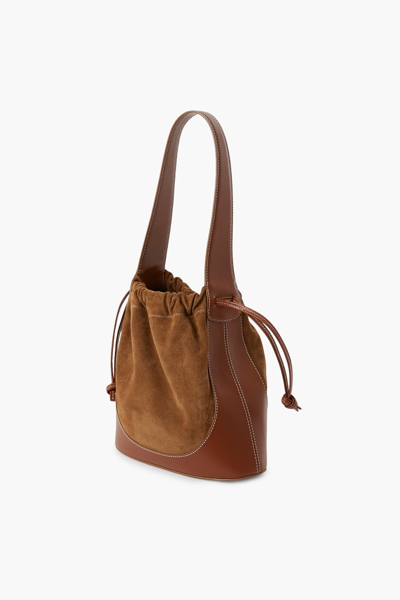 STAUD Cinch Shearling Bucket Bag