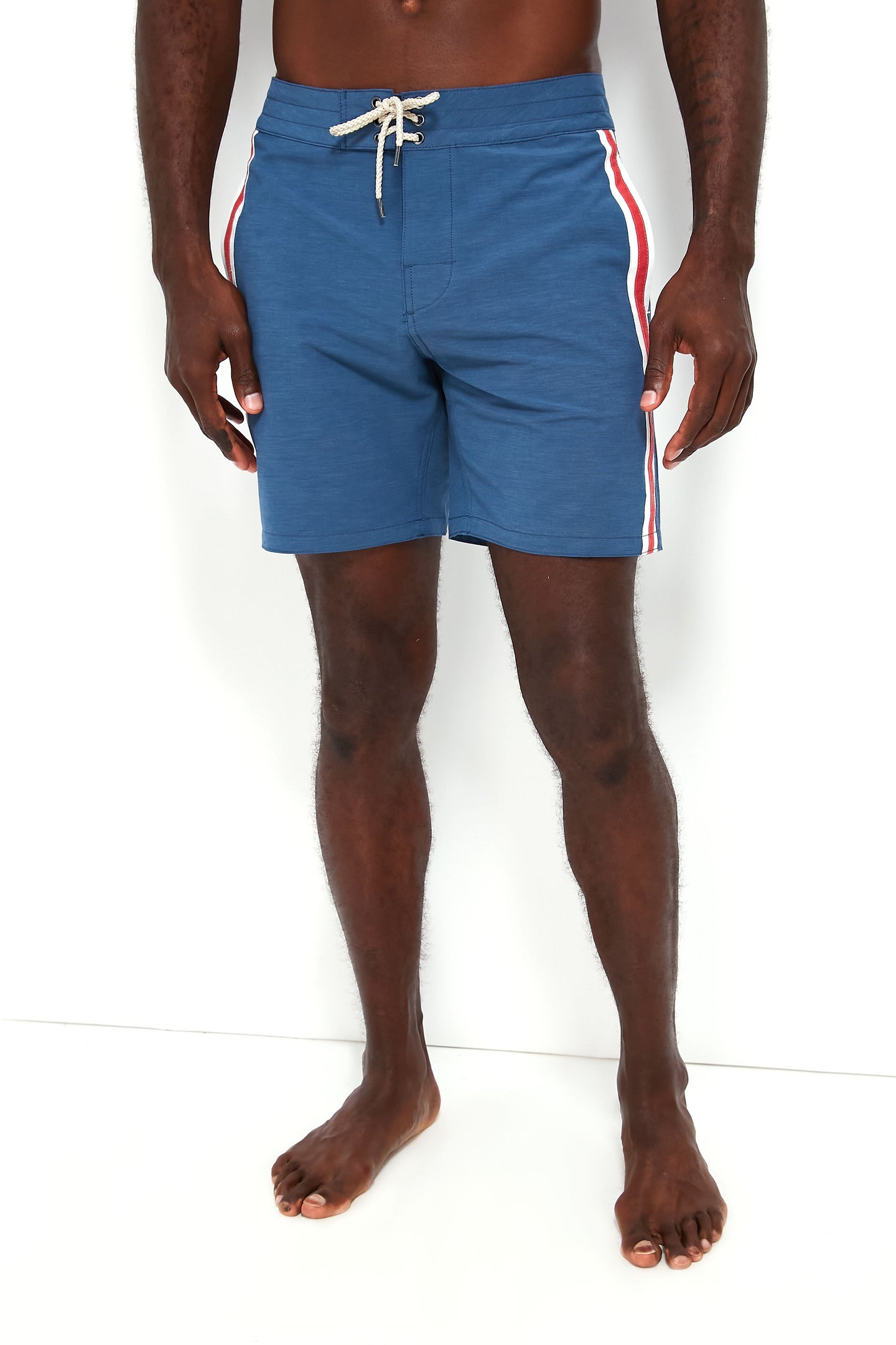 Blue Red Retro Surf Stripe Board Short Faherty - Main Image