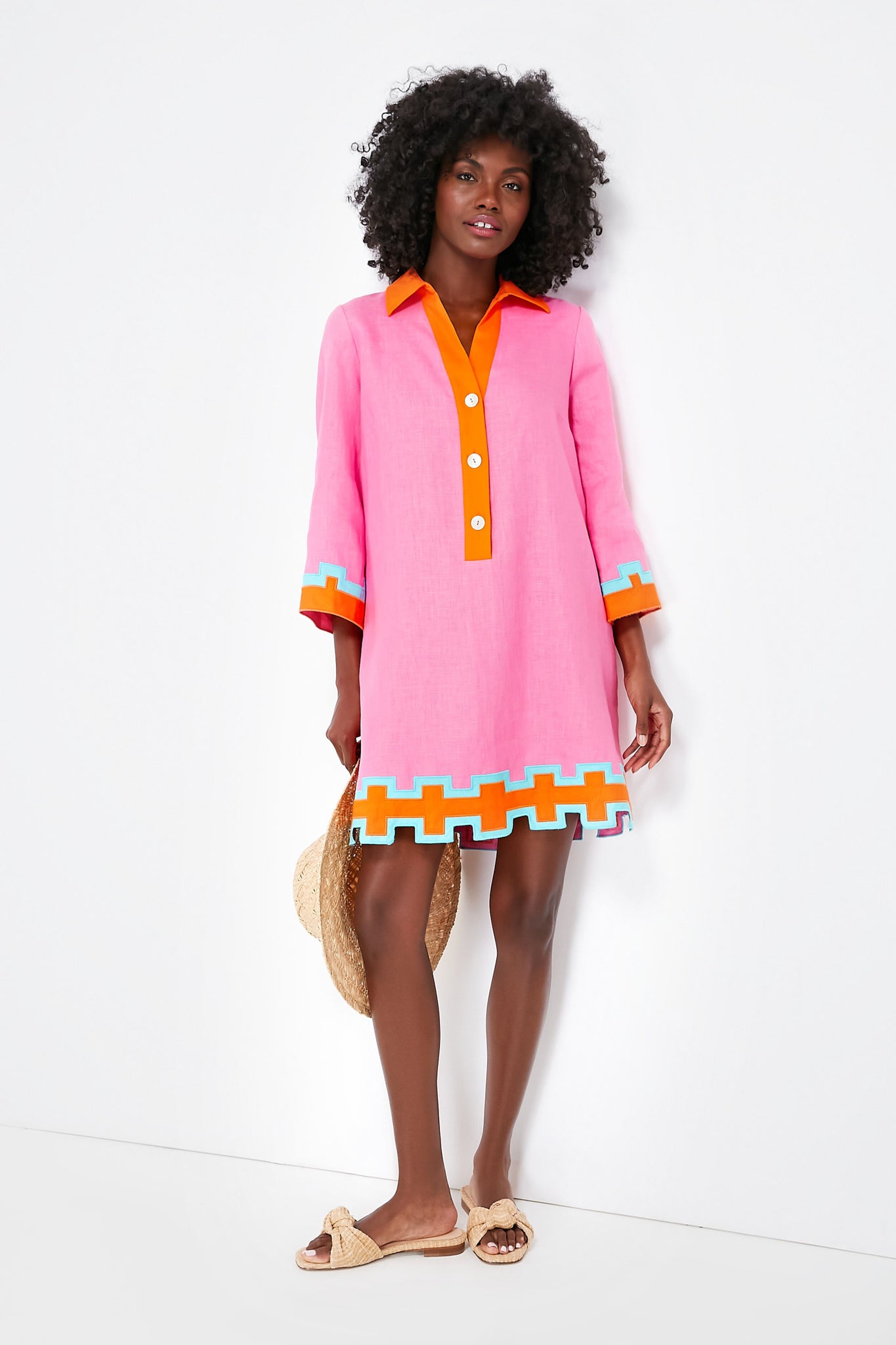 open lace back dress Peony Pink and Tangerine Collier Dress