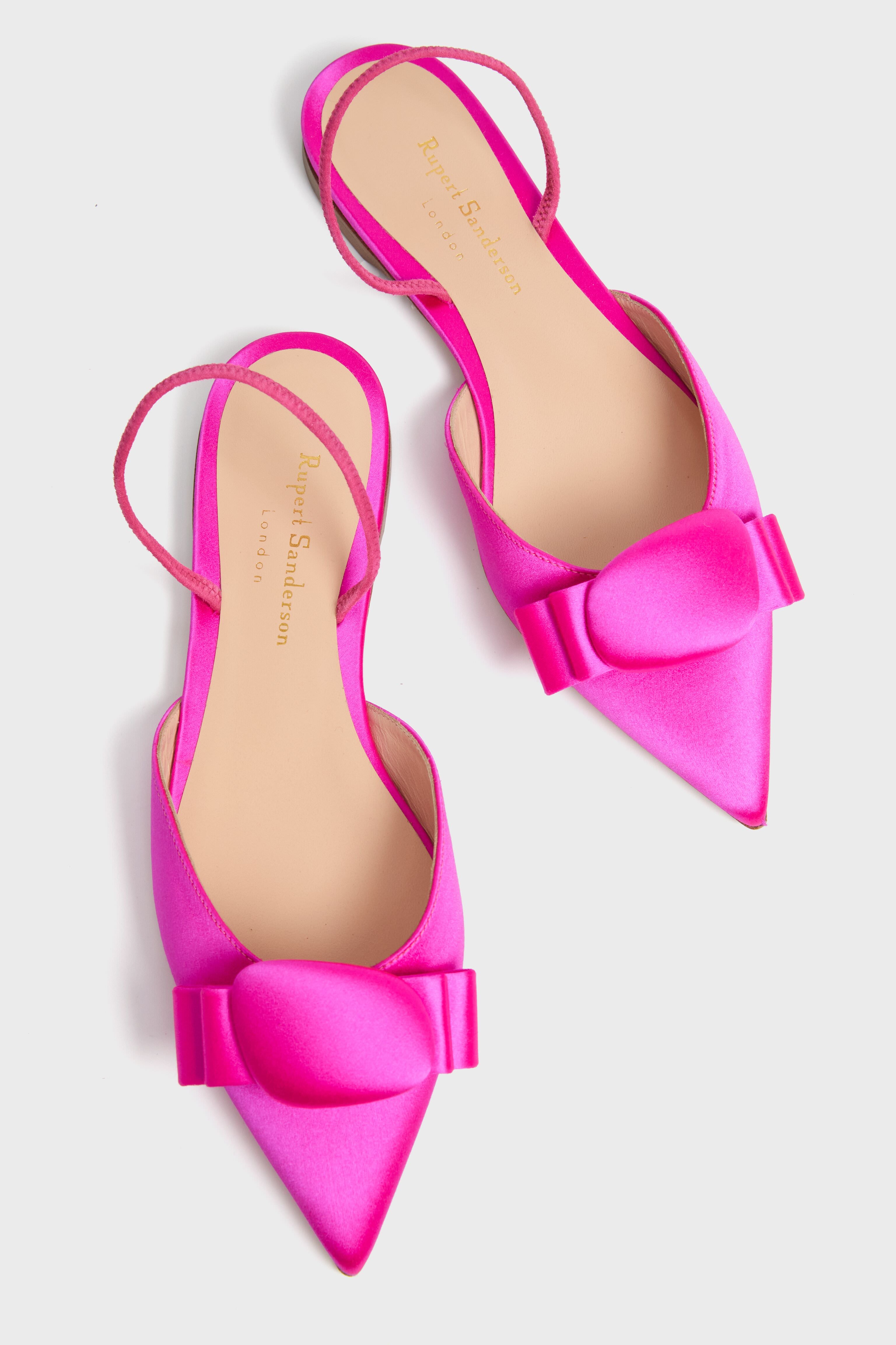Rupert Sanderson Belinda satin ballerina shoes - Pink
