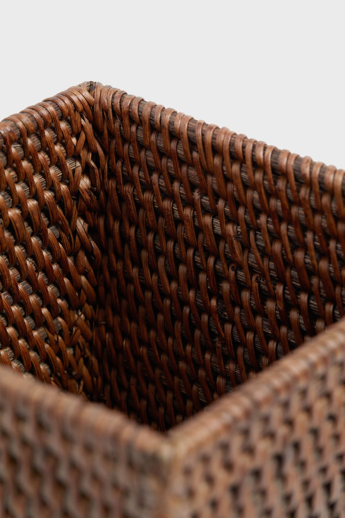 Dark Brown Rattan Tissue Box Cover