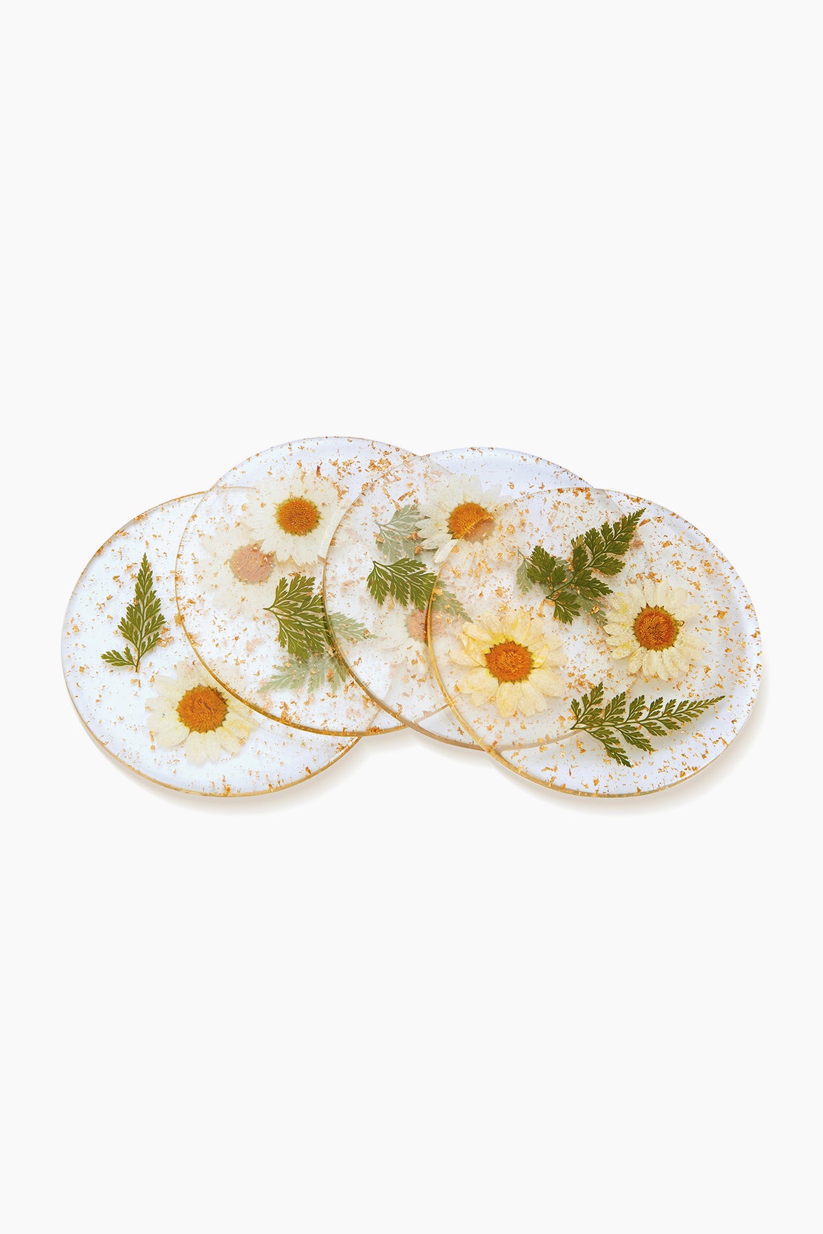 Pressed Flower Coasters Set of 4