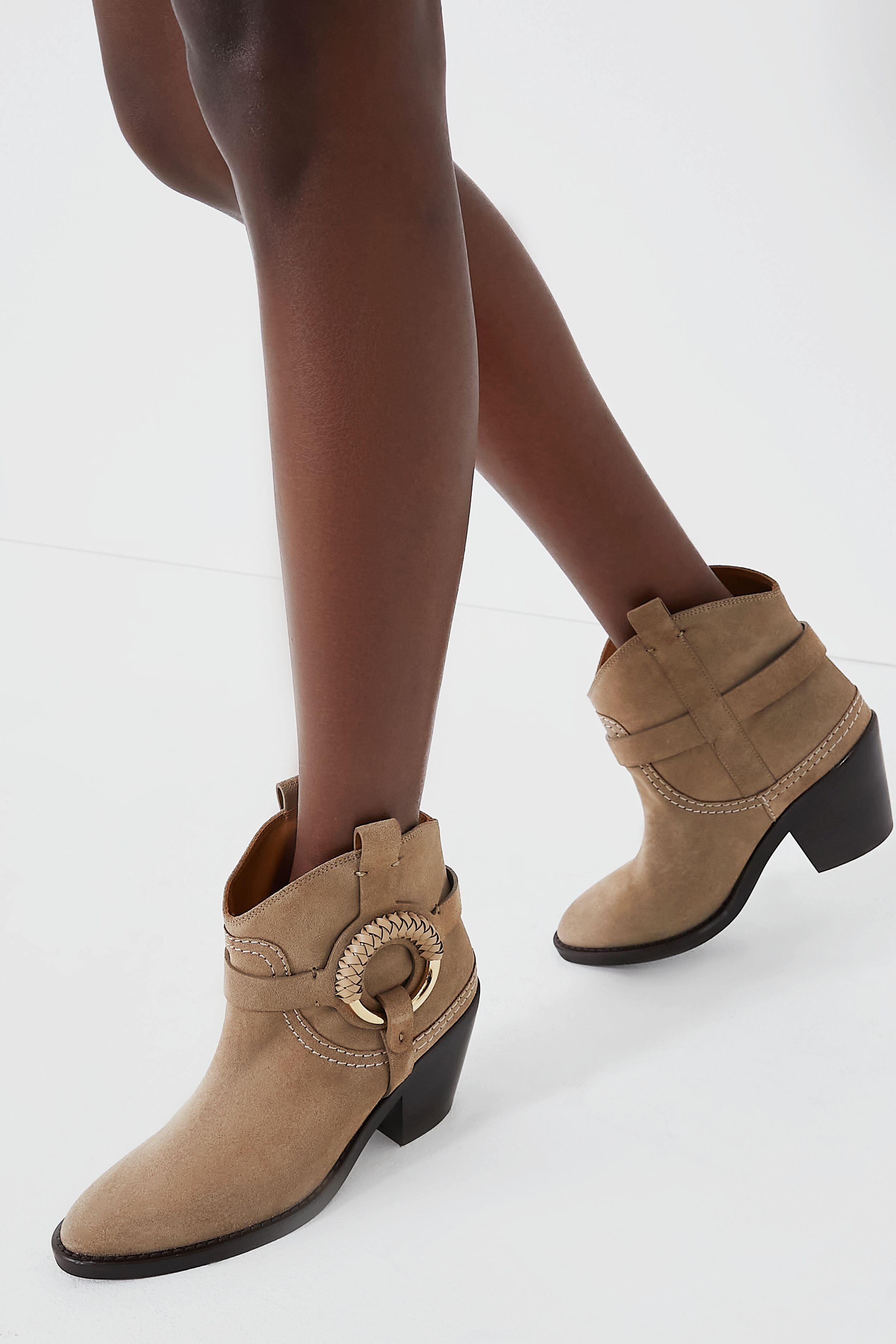 Isabel Marant Donatee Low Heels Ankle Boots In Beige Leather for Women