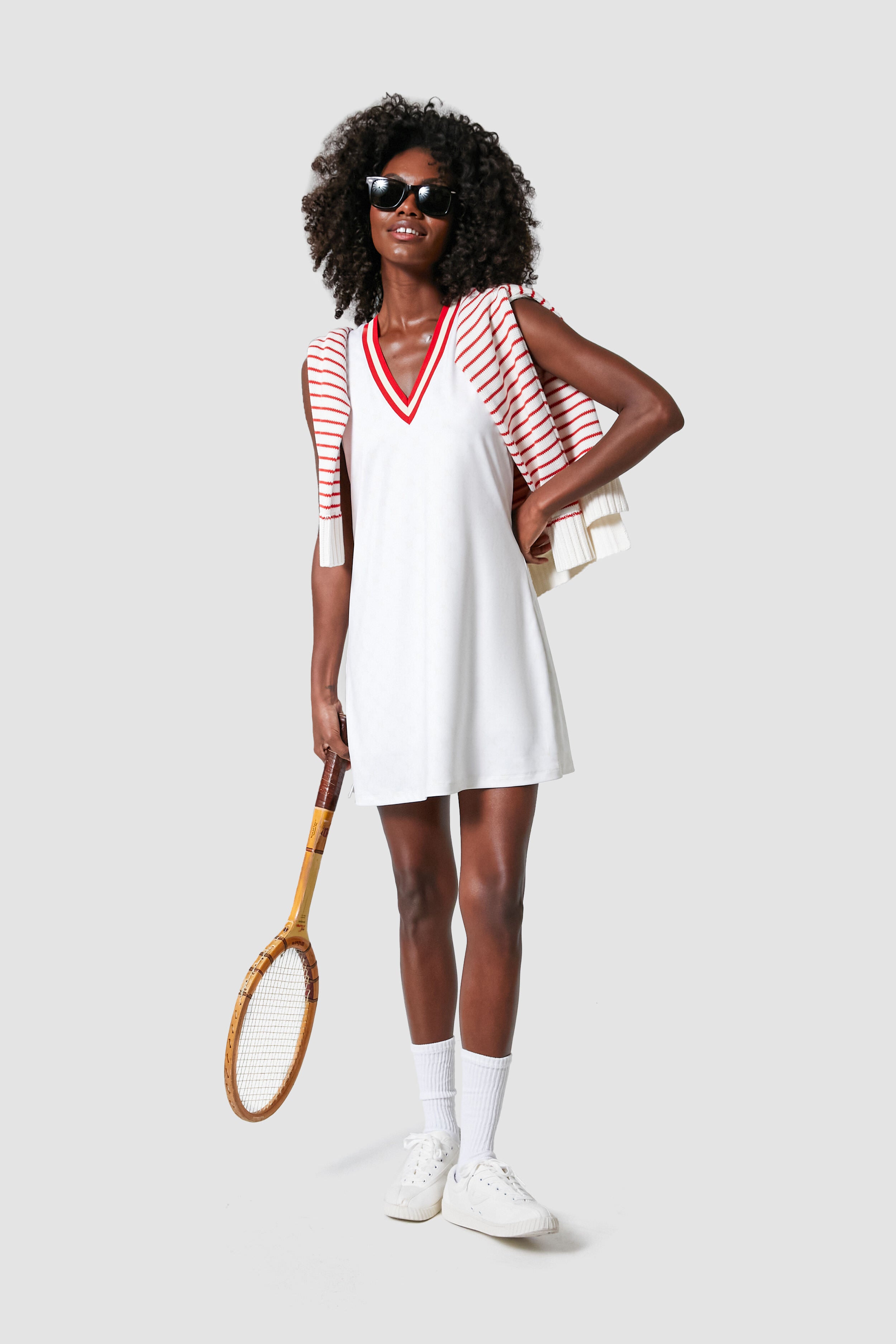 chikane mælk skorsten White and Retro Red Suzanne Tennis Dress | Tnuck Sport