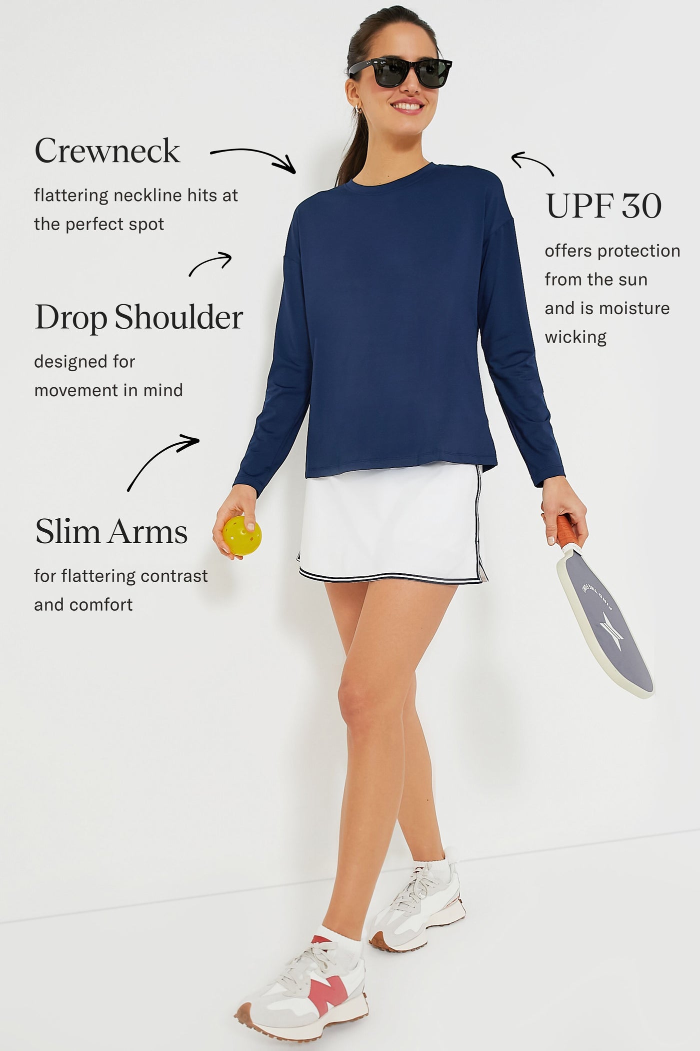 Navy Long Sleeve Performance Jersey Ryan Boyfriend Tee