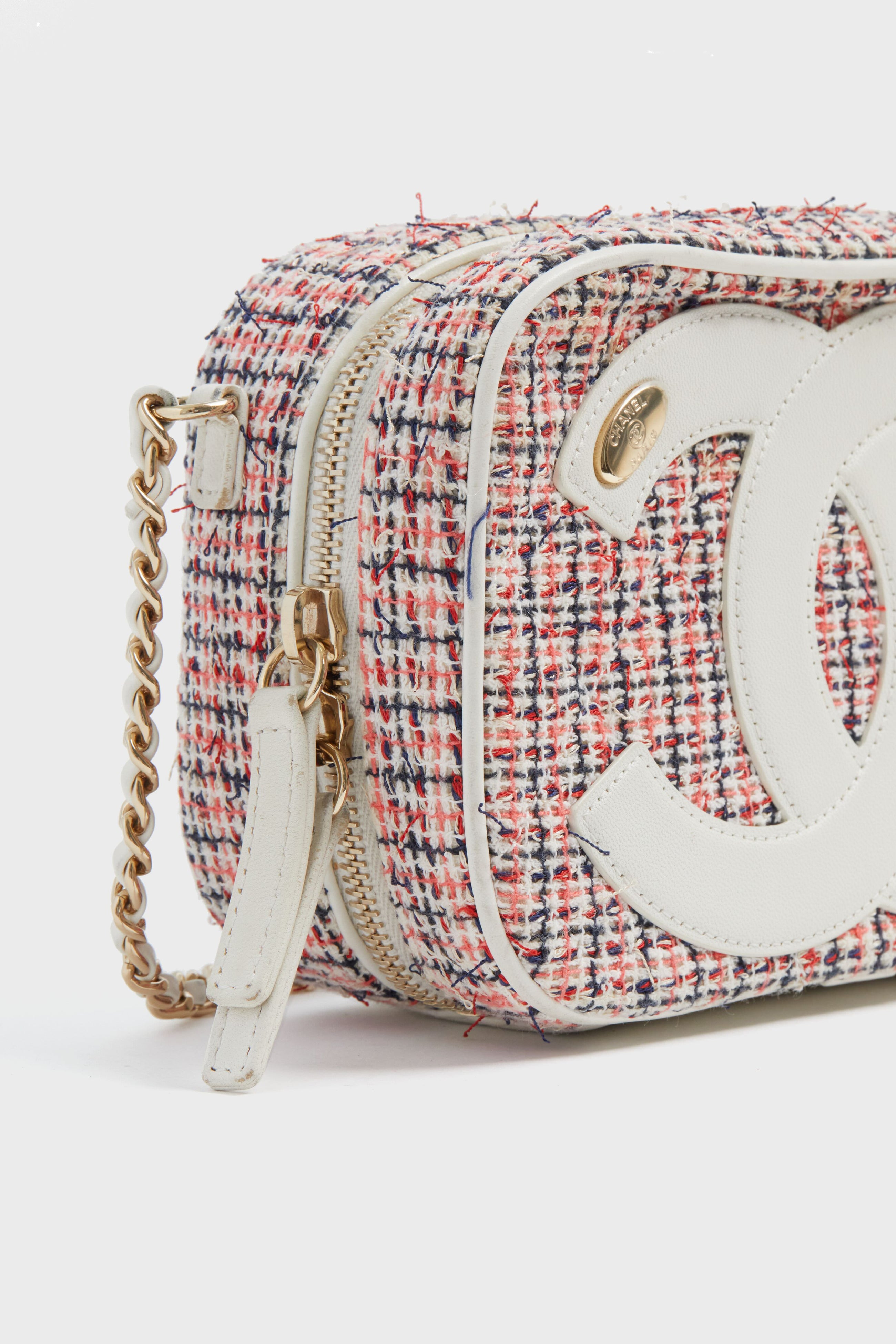 CHANEL Tweed Logo Mania Camera Bag