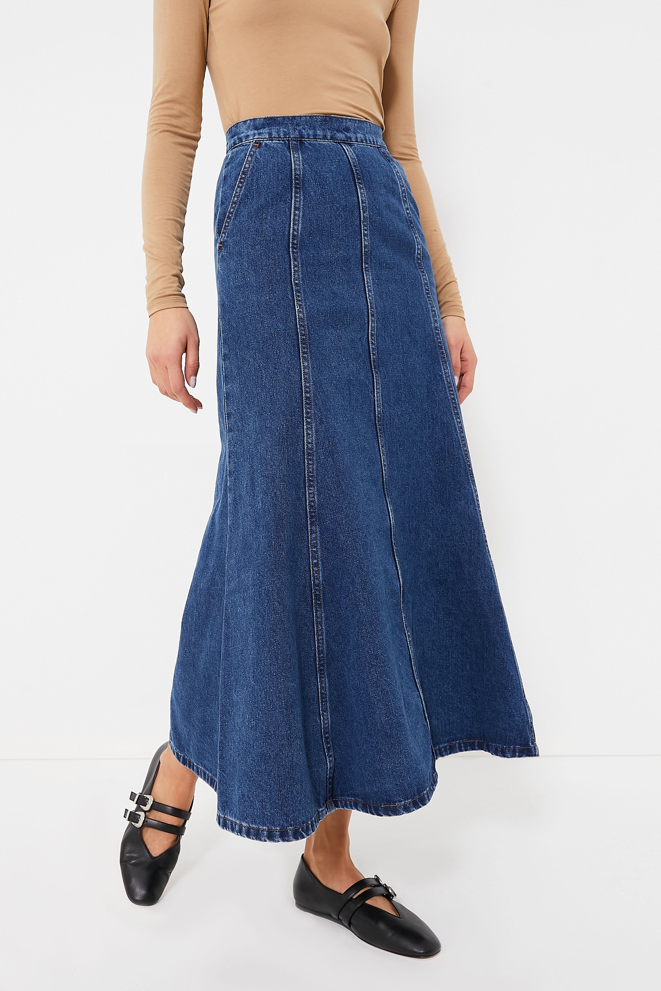 Jacquard Denim Skirt丨Urbanic | Most Favourite