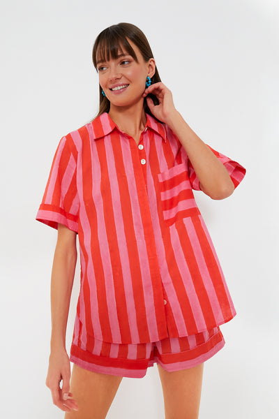 Soft light weight striped Gone fishing themed shirt – Bubblegum Boutique