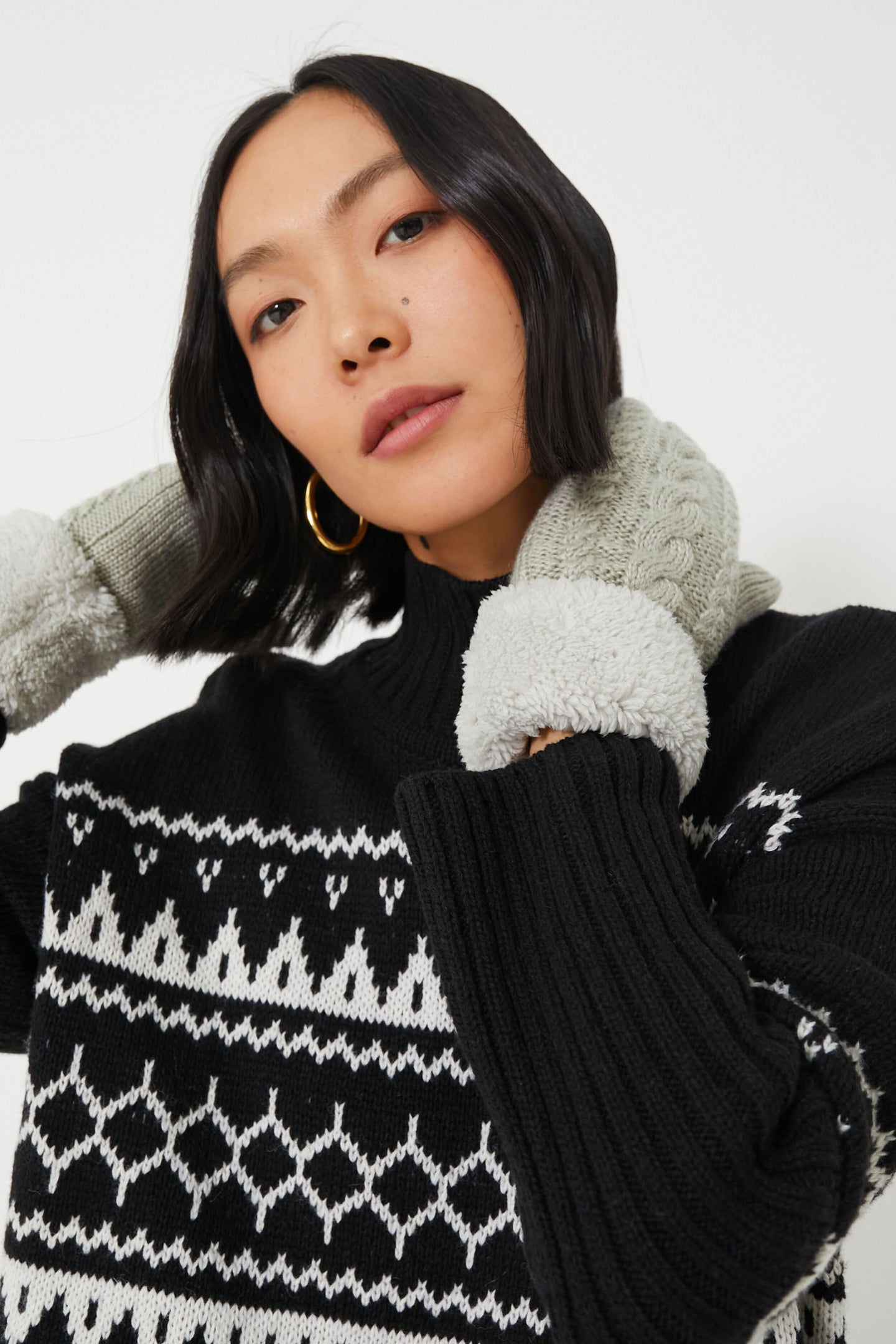 Light Grey Flurry Lined Mitten