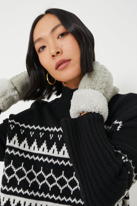 Light Grey Flurry Lined Mitten