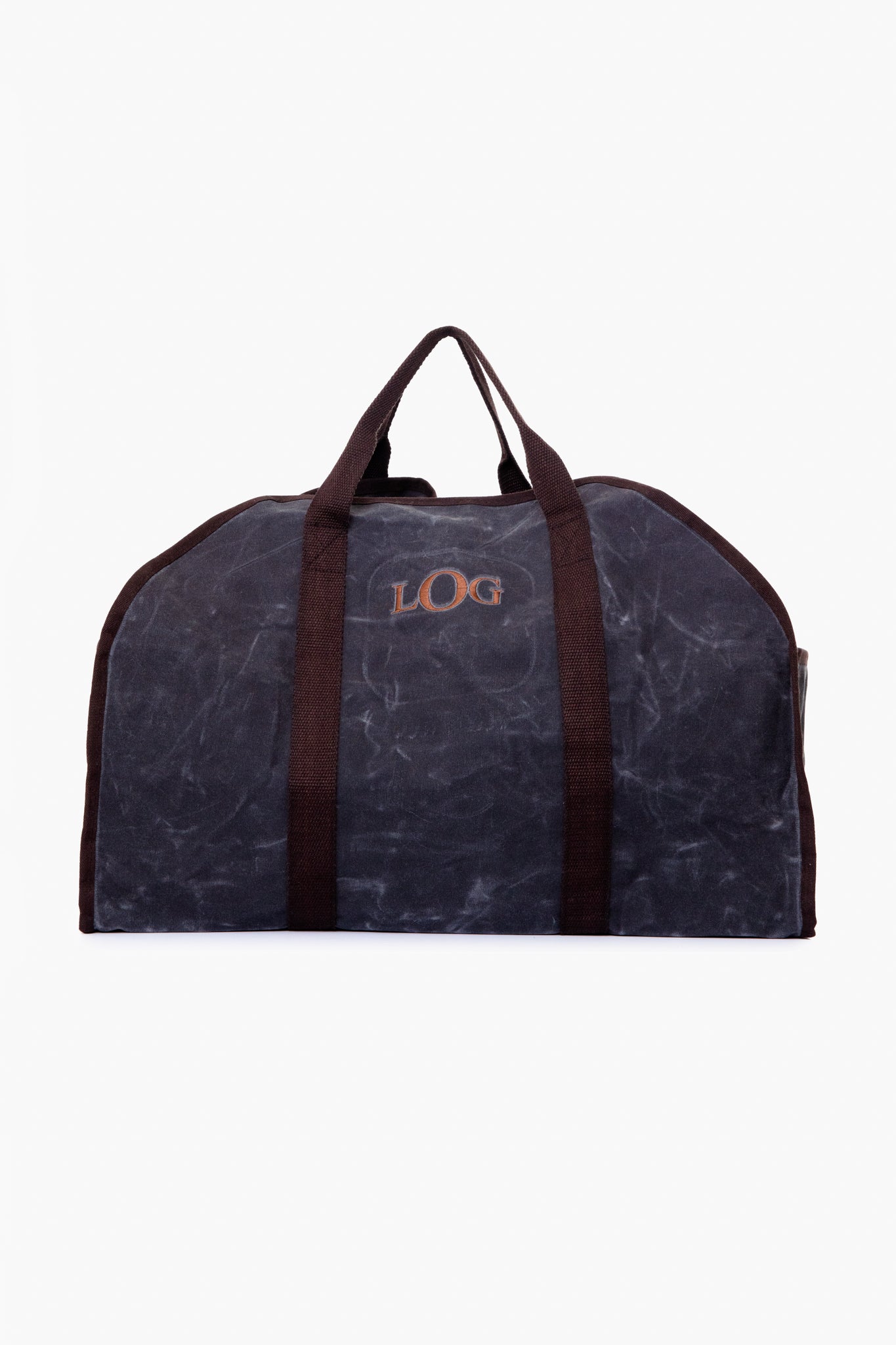 A large, black CB Station duffel bag with dark handles and orange 'LOG' letters on the front—perfect as a monogram gift.