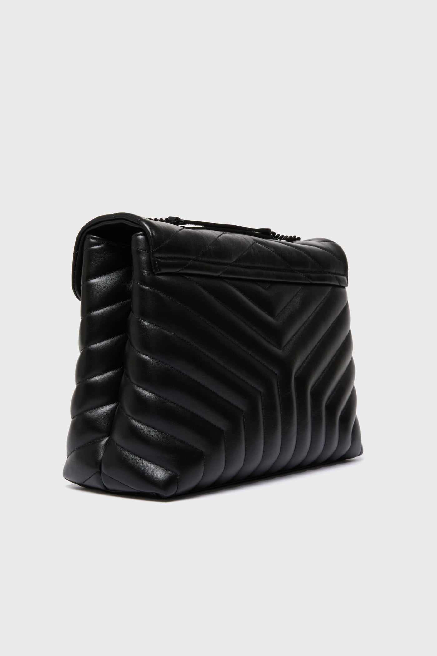 Saint Laurent Black Medium Loulou Monogramme Chain Bag