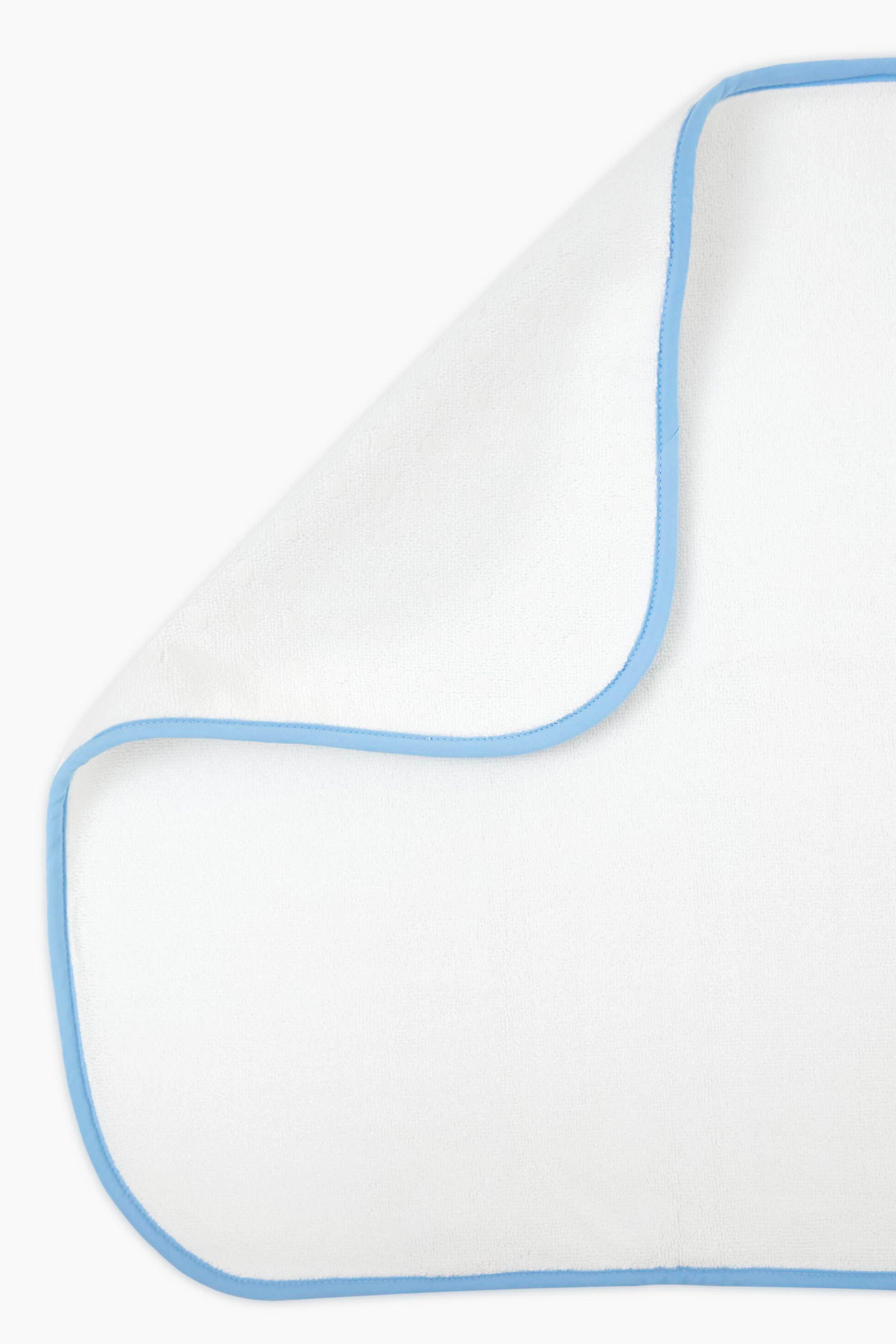 French Blue Piped Edge Bath Mat