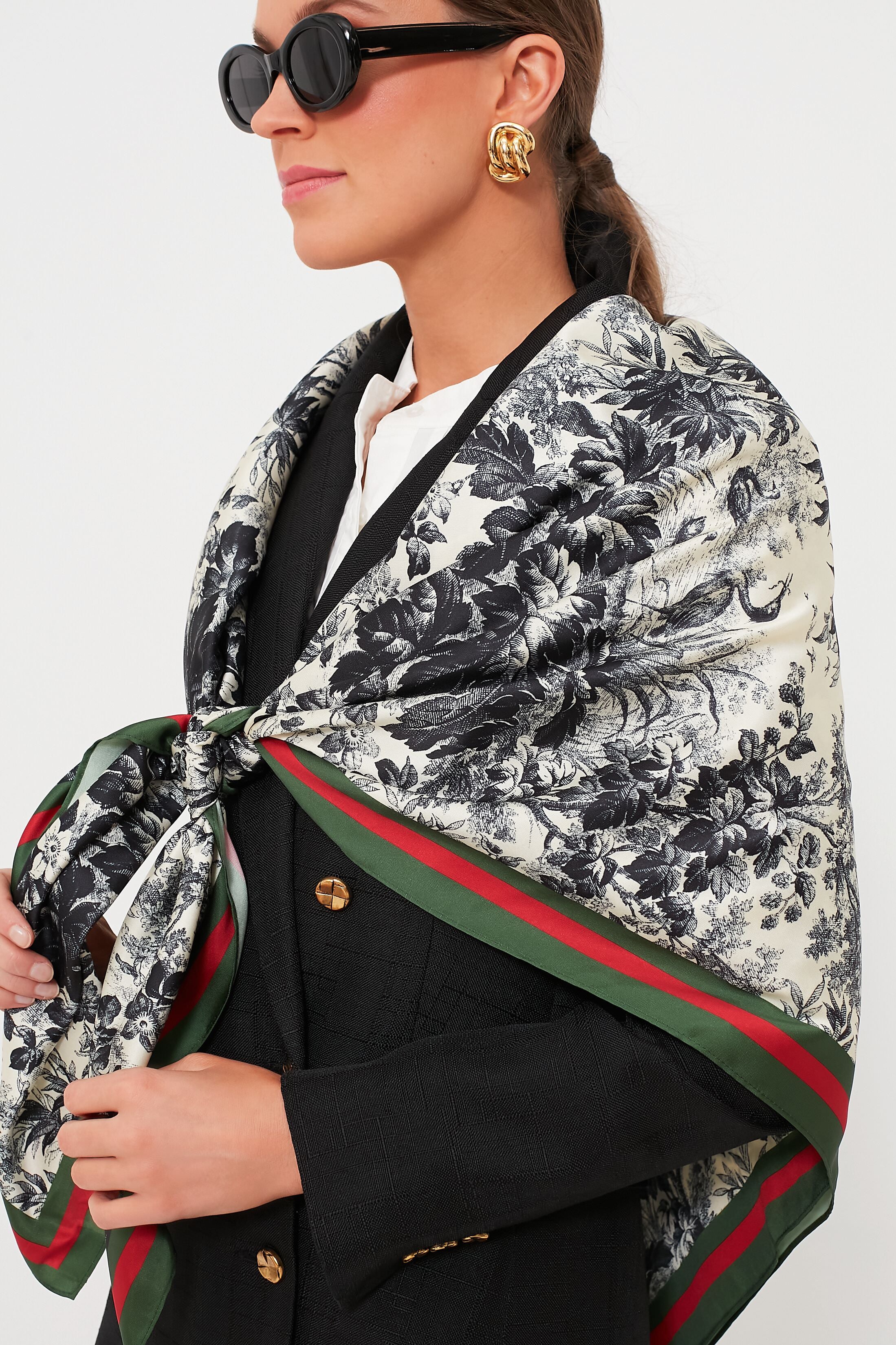 Noir Cypress Toile Scarf
