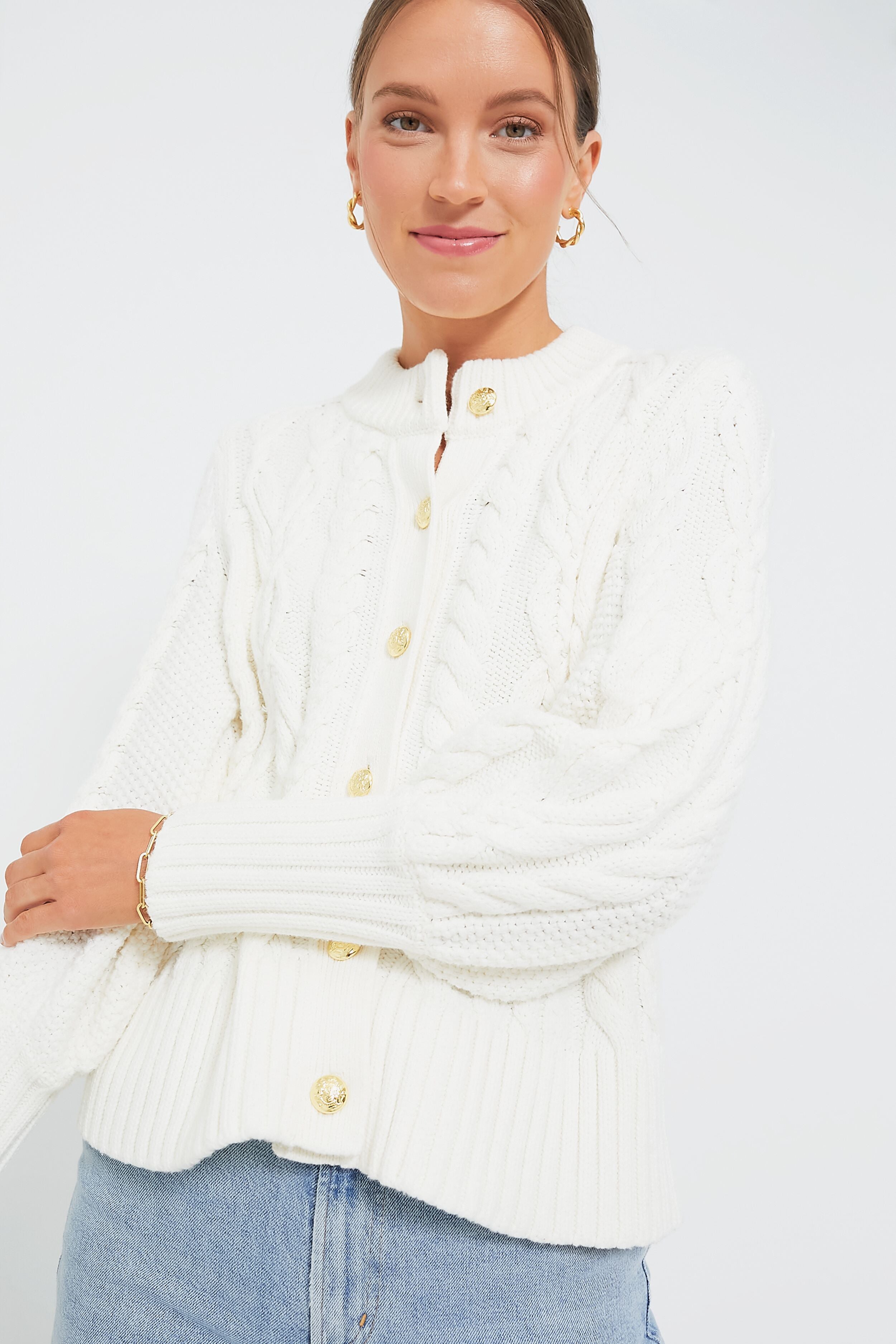 White Knit Cropped Cardigan Sweater | Womens | Large (Available in XS, S, M, XL) | Lulus | Sweaters | Stretchy Fabric