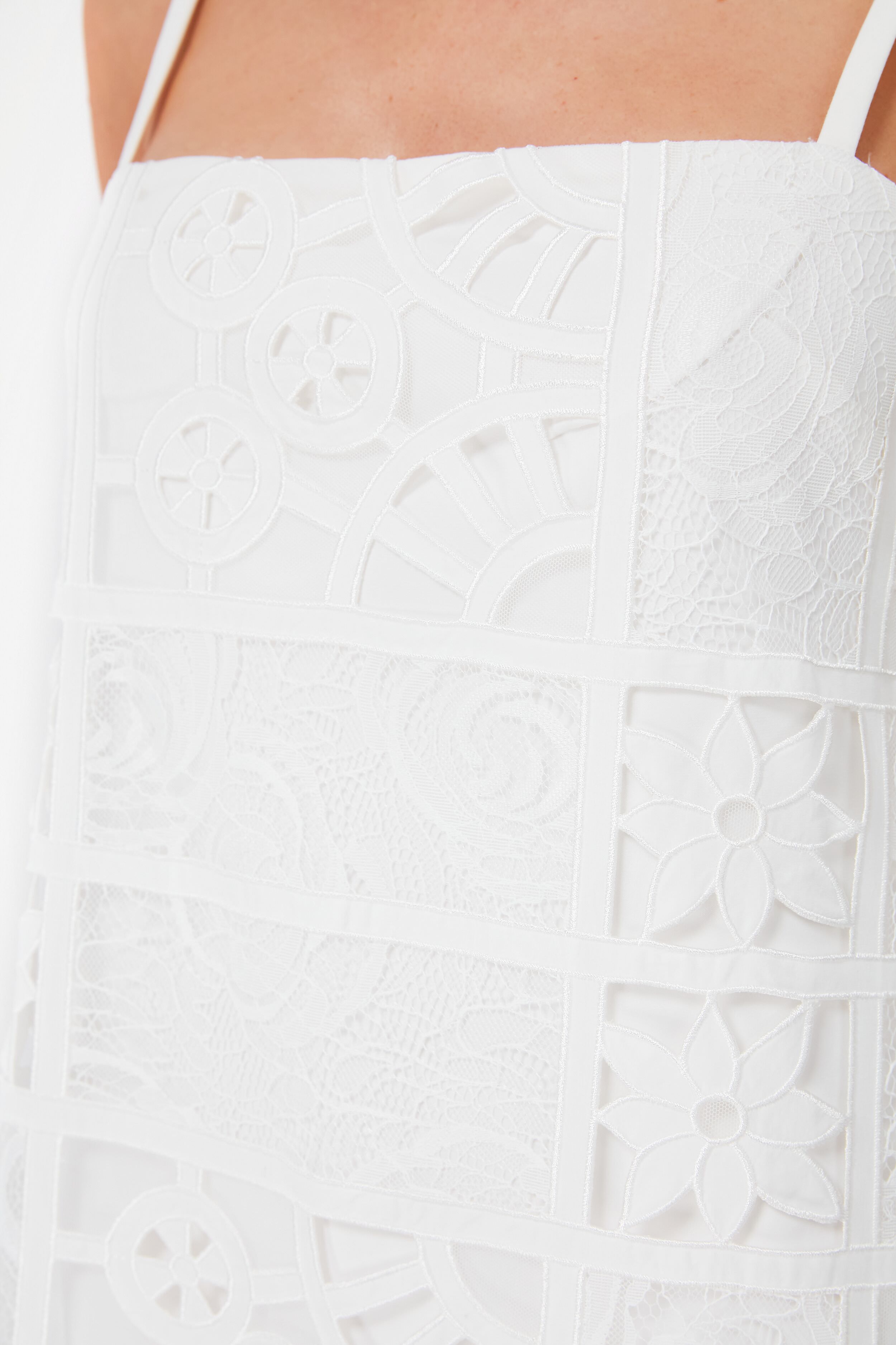White French Cut Lace Bronze Dress