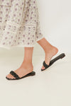 Black Nappa Jackson Braided Band Sandals