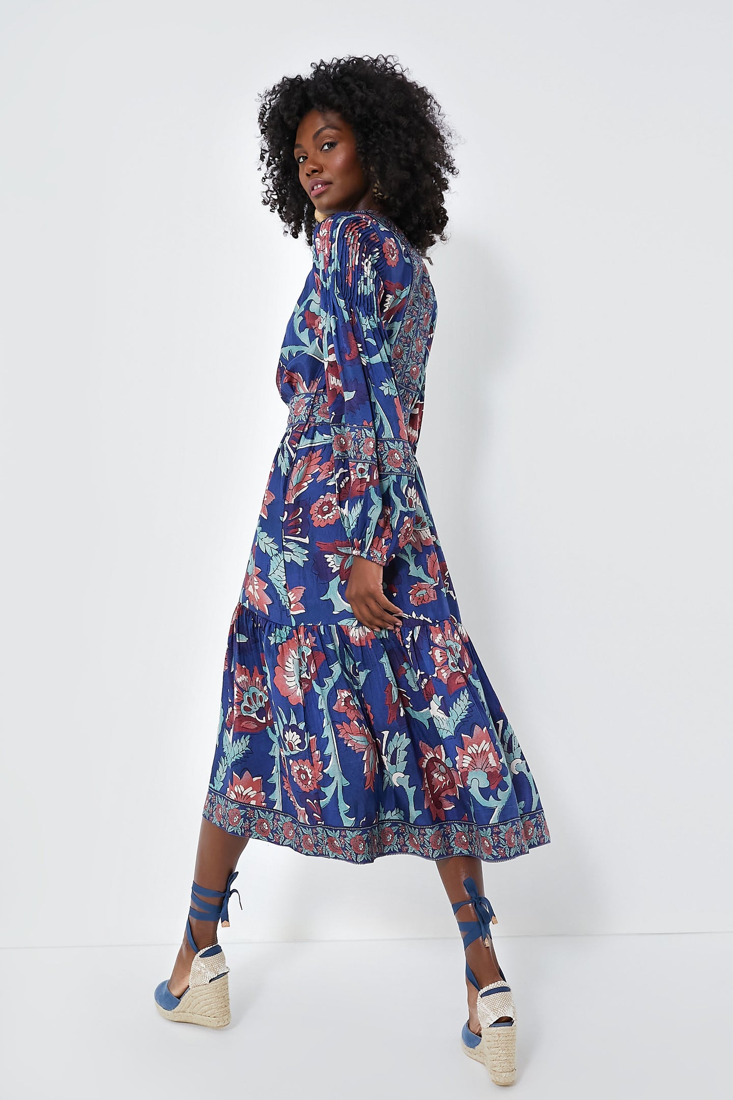 Rose Rory Print Long Sleeve Dress with Belt