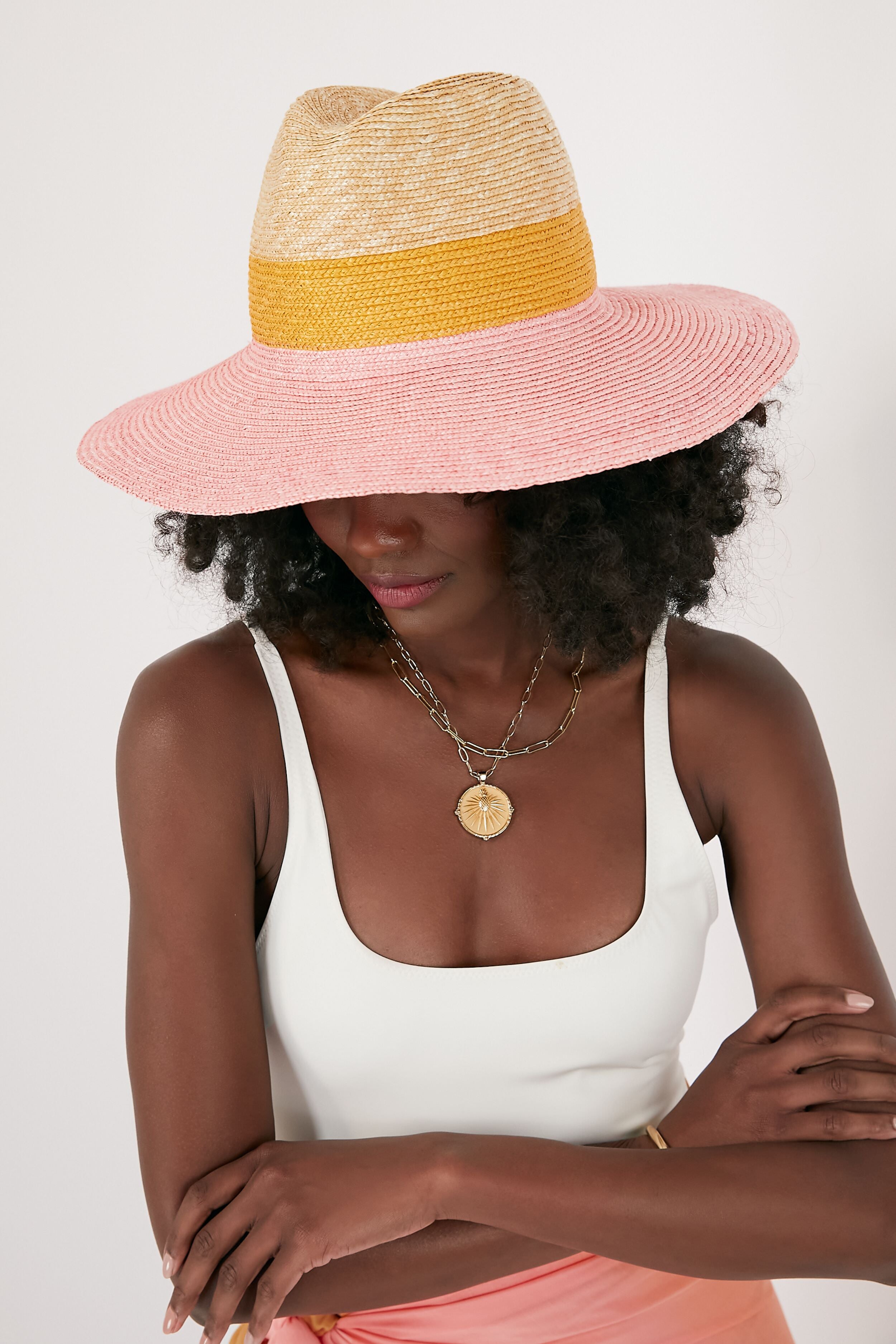 Pink Gold Natural Bondi Hat