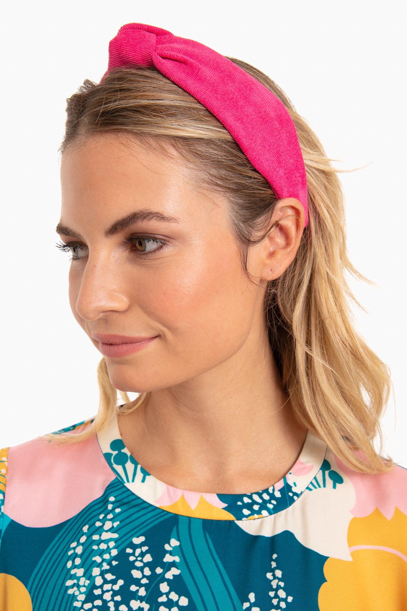 Princess Pink Ribbed Cotton Knotted Headband