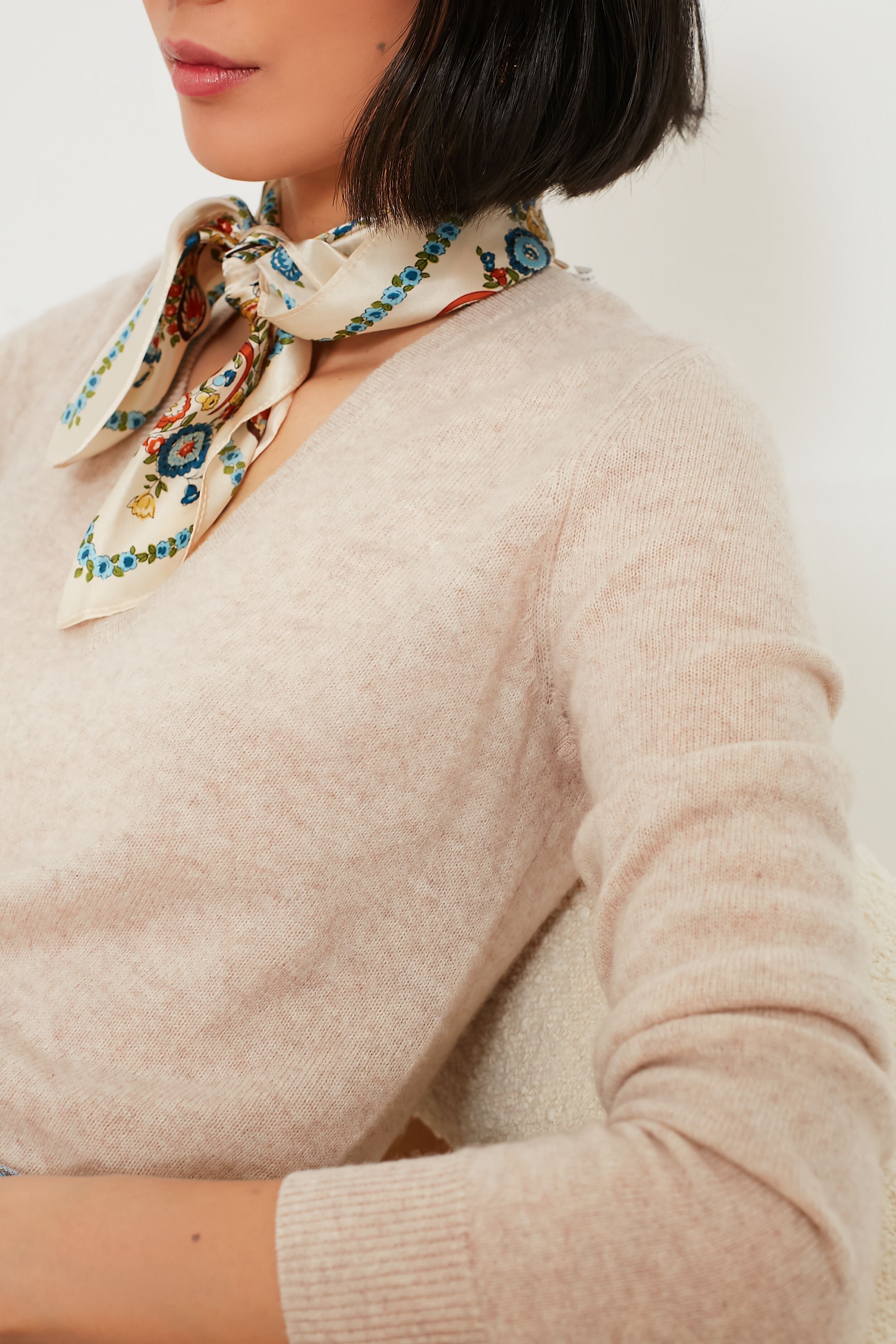 Sandstone Cashmere V-Neck Sweater | Tuckernuck