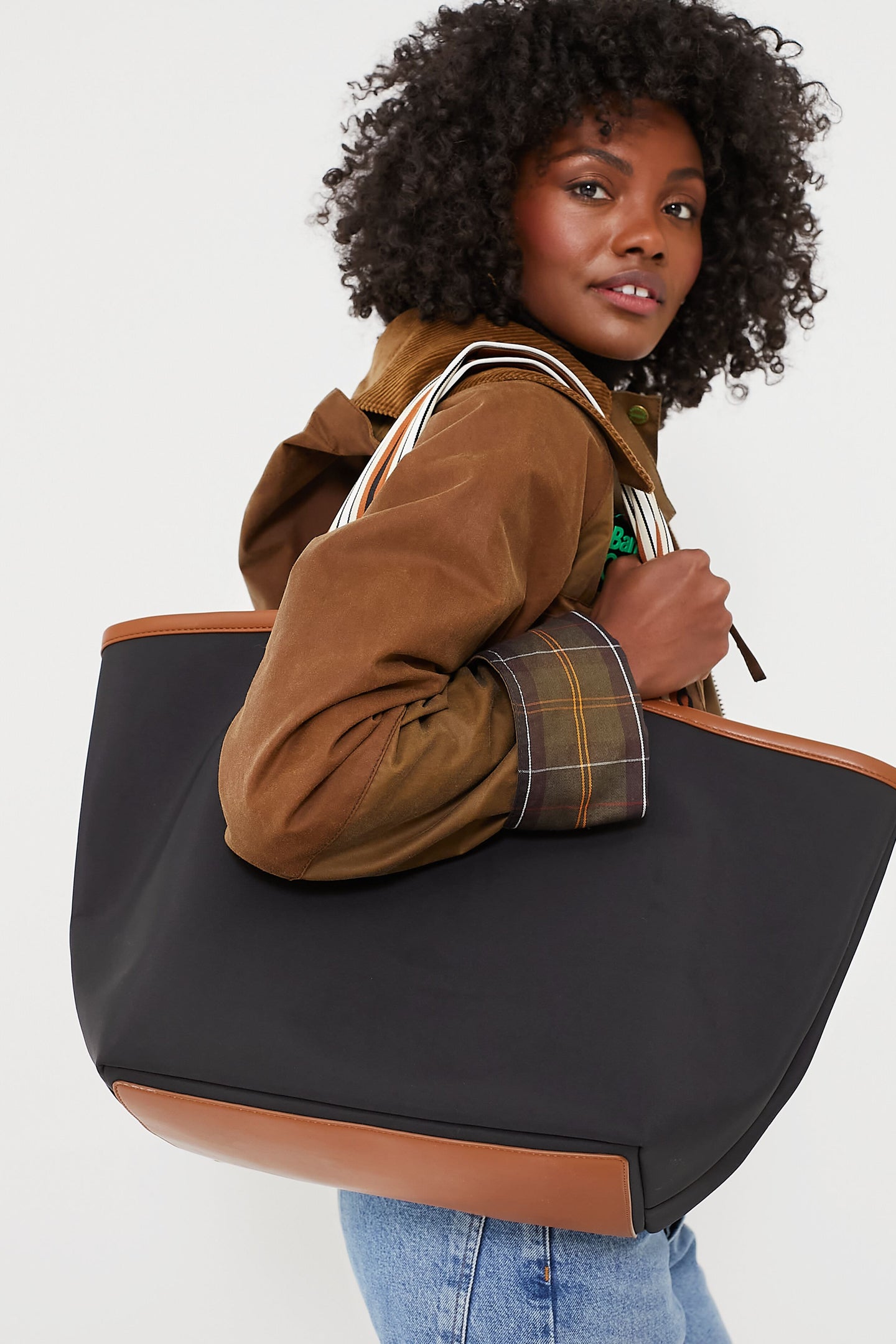 Black Nylon Tote Bag