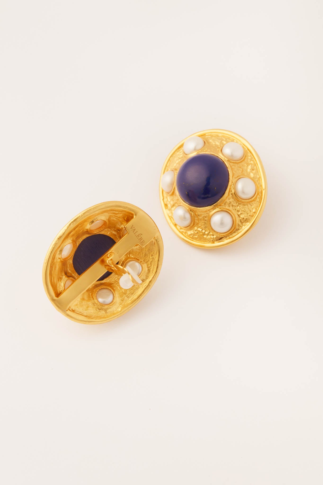 Lapis and Pearl Vivienne Earrings