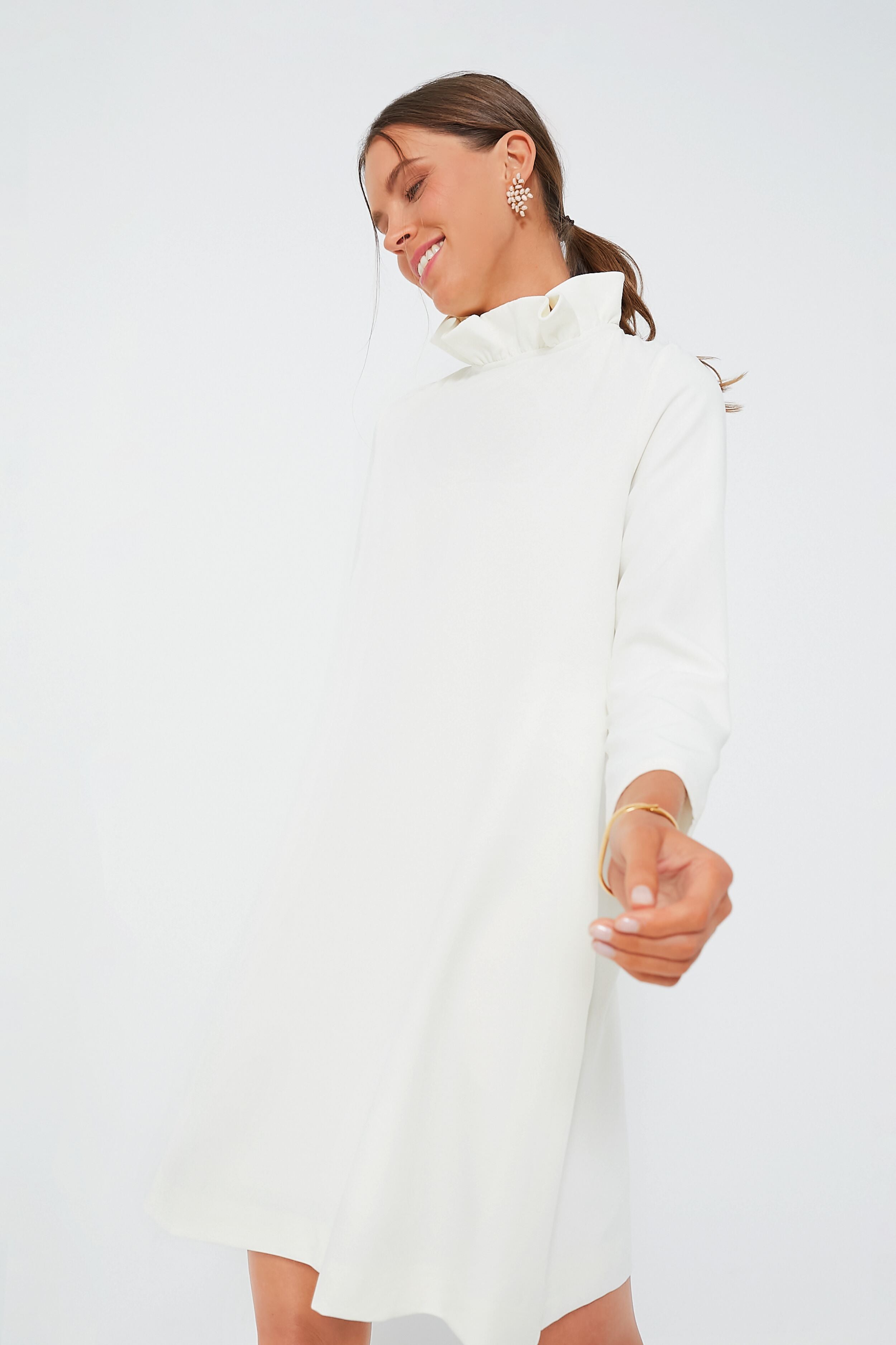 NEW Tuckernuck Dress Pierce Long Sleeve White Mini Dress Size S - Dresses