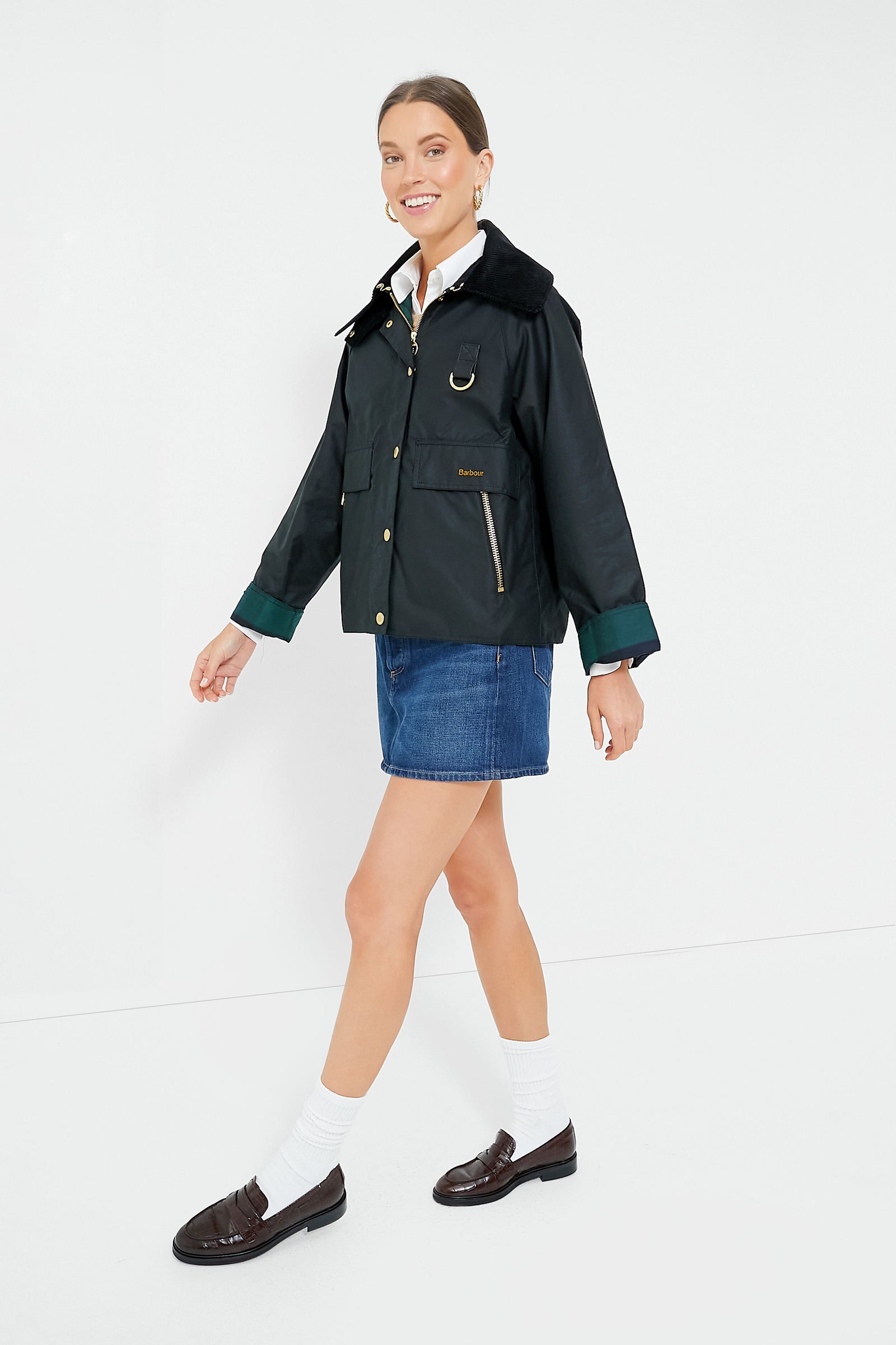 Black and Sage Tartan Catton Wax Jacket