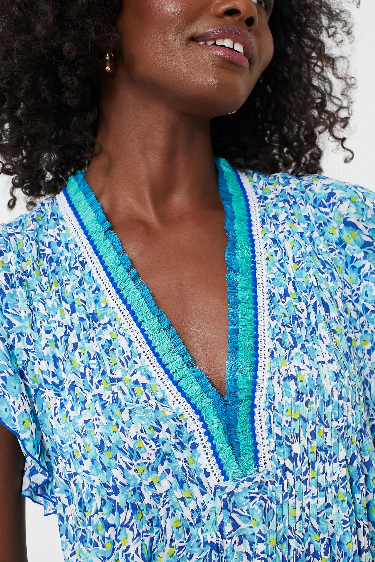 Blue Ocean Flowers Sasha Mini Dress