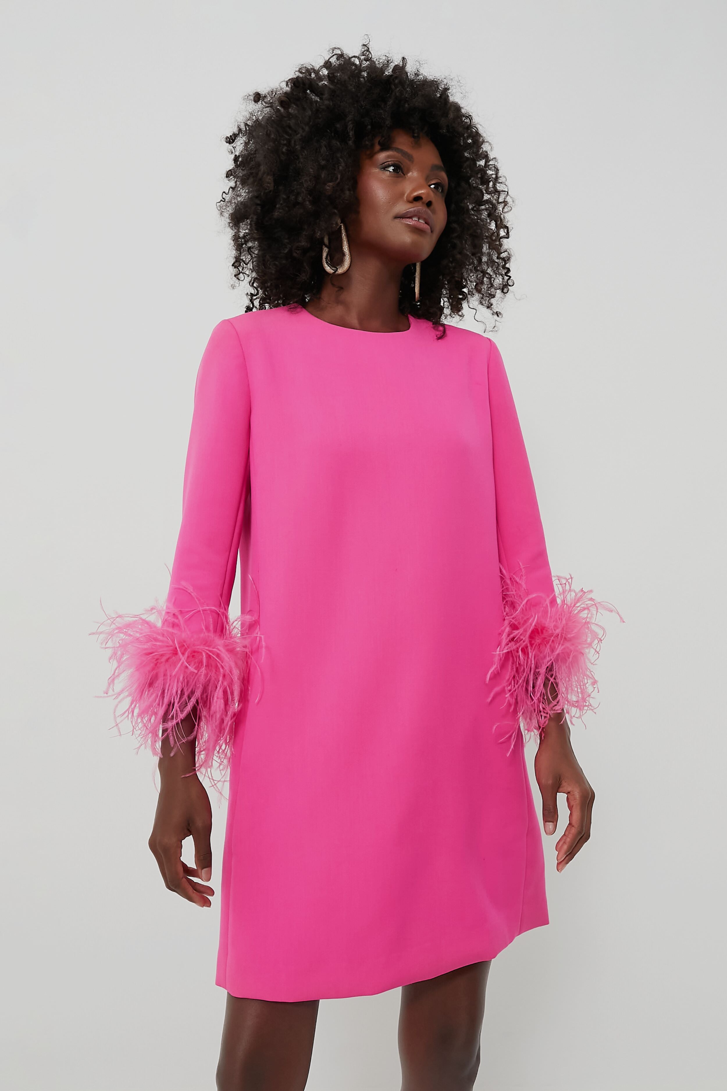 Hot Pink Feather Mod Mary Dress