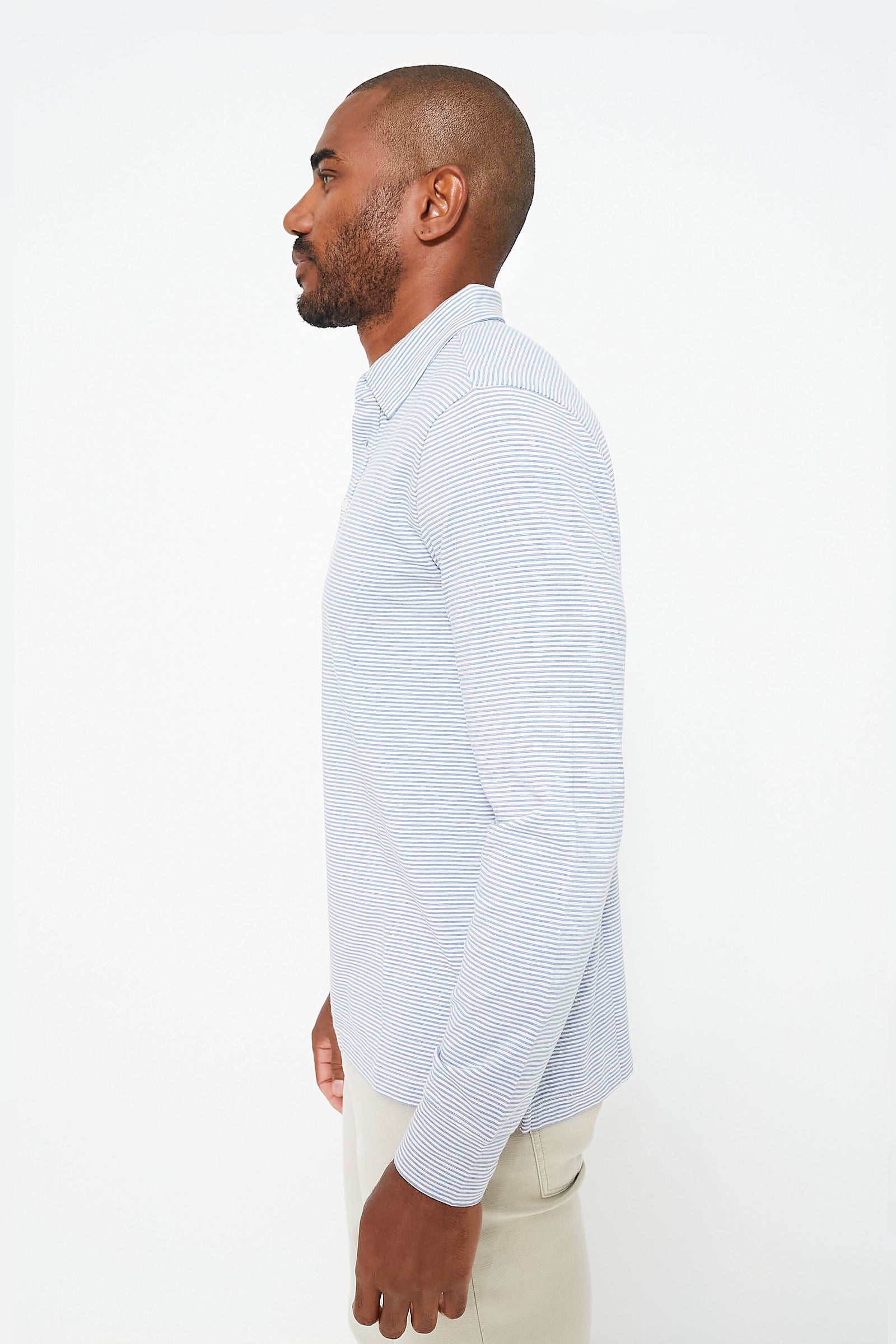 Madaket Stripe Long Sleeve Movement Polo